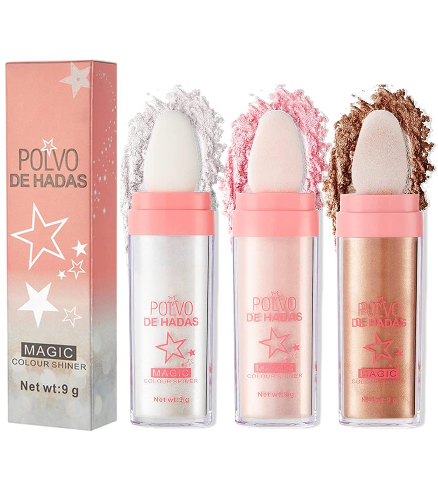 Reddhoon 3-Piece Highlighter Powder Stick Set - Body Glitter Makeup for Face, Body, and Hair - Buy Online on SooperMarket.com
