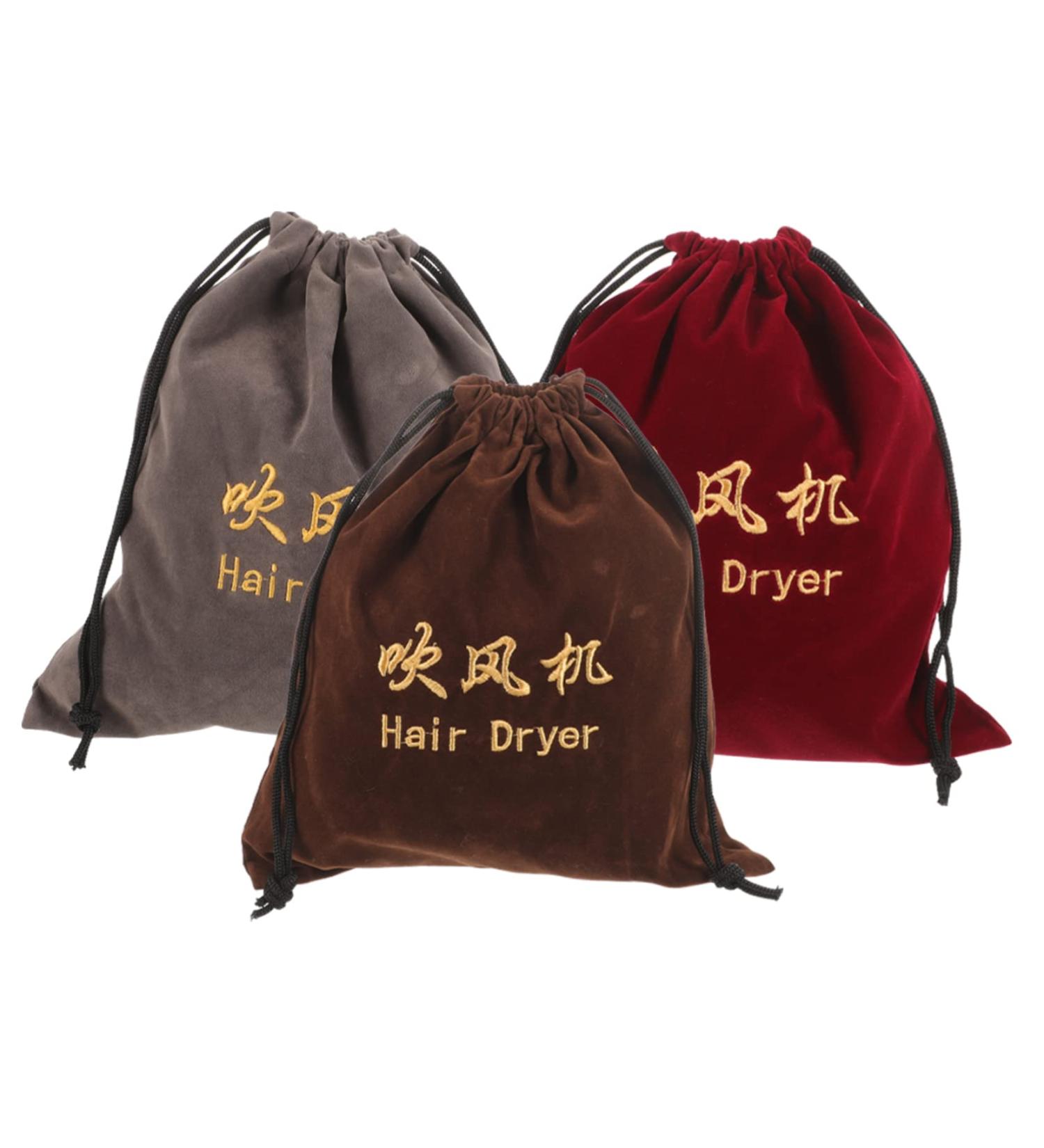 FOYTOKI 3 Pcs Hair Dryer Storage Bag Travel Hair Drawstring Bag Hair Accessory Bags Hair Dryer Pouch Fabric - Buy Online on SooperMarket.com