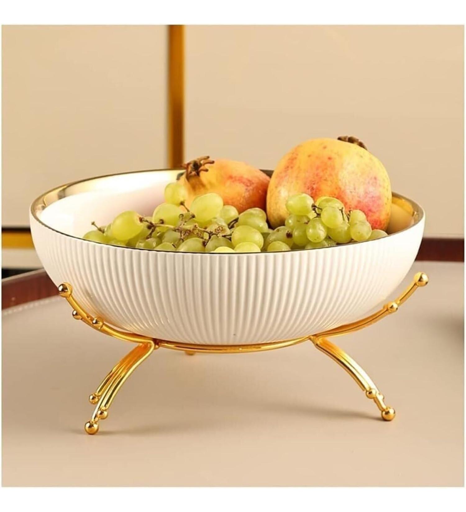 Kitchen Countertop Fruit Rack Fruit Basket Ceramic Fruit Bowl Modern Fruit Basket for Fruit Vegetables Breads Snacks Practical Fruit Holder Storage for Kitchen Counter Fruit Trays for Party (Color - Buy Online on SooperMarket.com