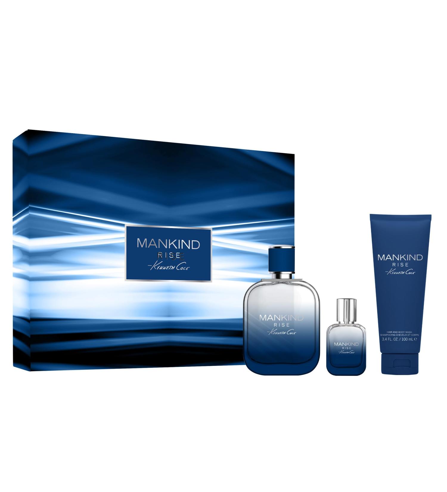 Kenneth Cole Mankind Rise Eau de Toilette Cologne for Men Notes of Eucalyptus Ginger and Sandalwood 3 PC Gift Set - 2x EDT Spray + Hair & Body Wash - Buy Online on SooperMarket.com