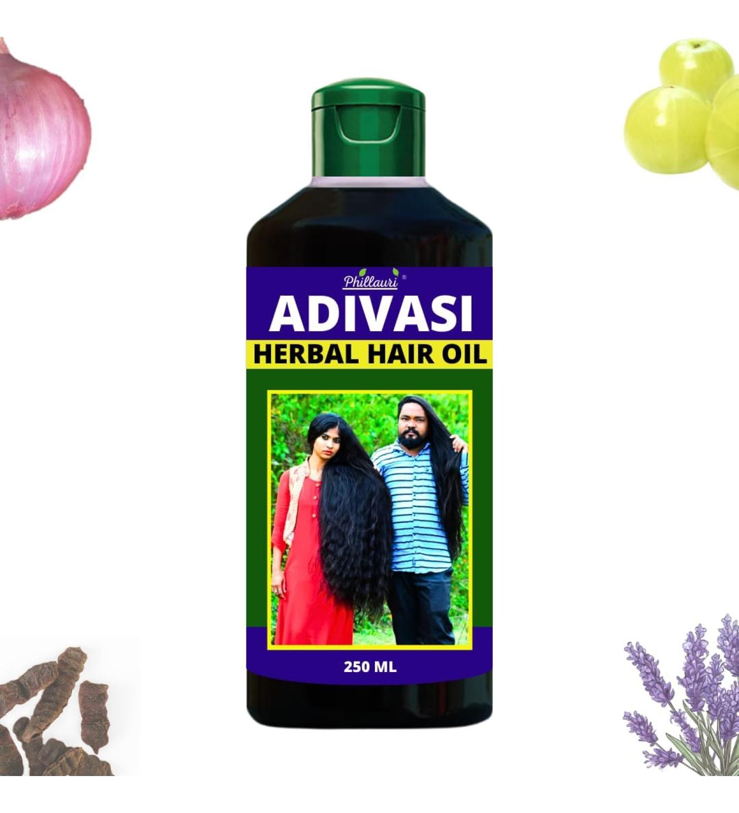 Adivasi Herbal Hair Oil - 250ml | Pure Natural Herbs for Healthy Hair | Shop Internationally - Buy Online on SooperMarket.com
