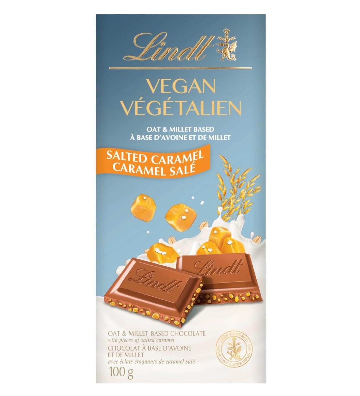 Lindt Vegan Salted Caramel Chocolate Bar 100 Grams Salted Caramel Full Size - Buy Online on SooperMarket.com