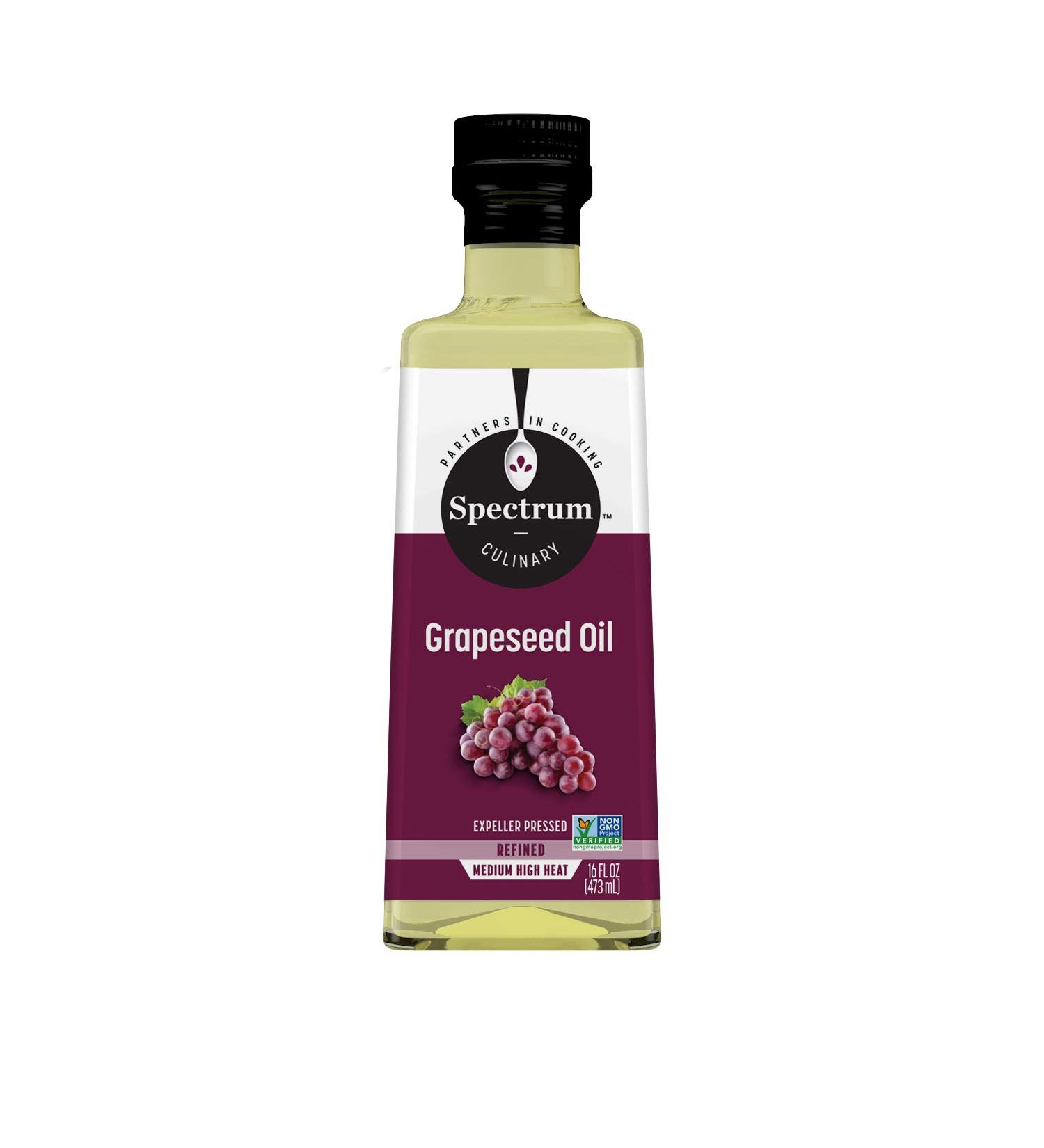 Spectrum Grapeseed Oil, Refined, 16 Oz (Pack of 12)