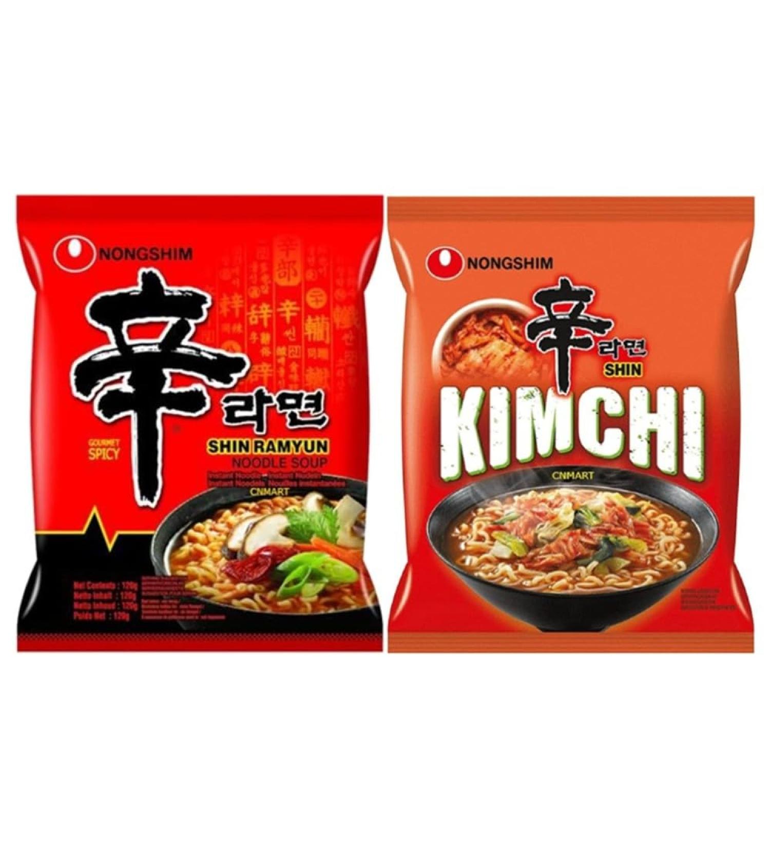 Nongshim Ramen Assorted Bundle Shin Ramyun Kimchi Ramyun Instant Noodle Soup 2 Flavours Box (Pack of 40) by CNMART - Buy Online on SooperMarket.com
