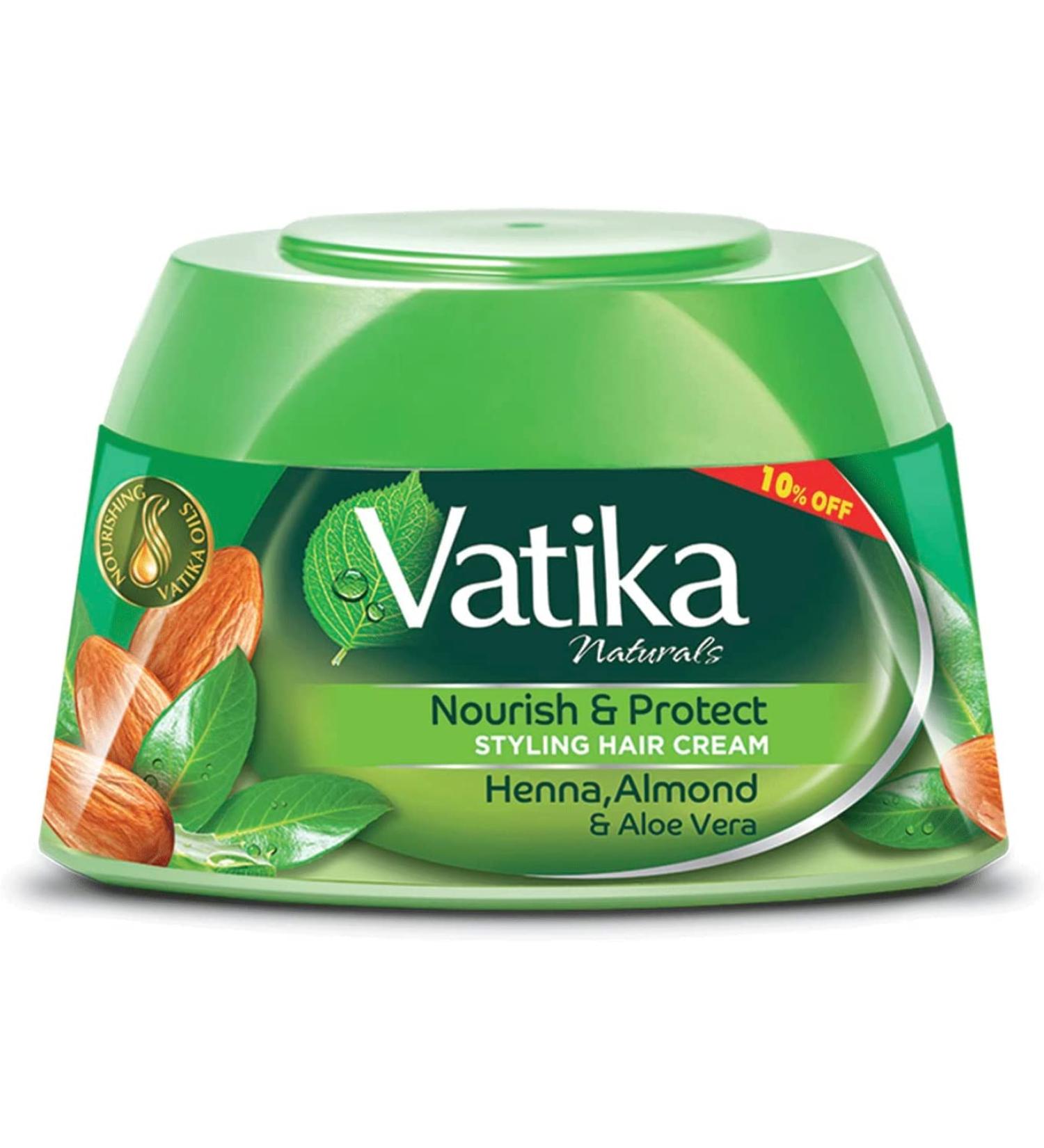 Vatika Naturals Nourish & Protect Hair Cream | Henna Almond & Aloe Vera - 140ml | International Shipping Available - Buy Online on SooperMarket.com