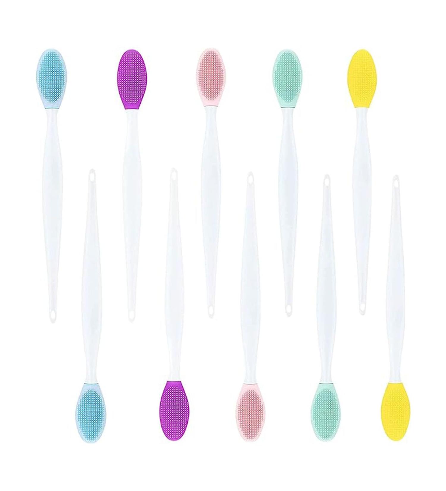 10Pcs Silicone Exfoliating Lip Brush Set - Double-sided Soft Brushes for Lip and Nose Blackhead Cleanse - Lip Scrubber for Smoother Fuller Lips - Women's Beauty Tools - Buy Online on SooperMarket.com