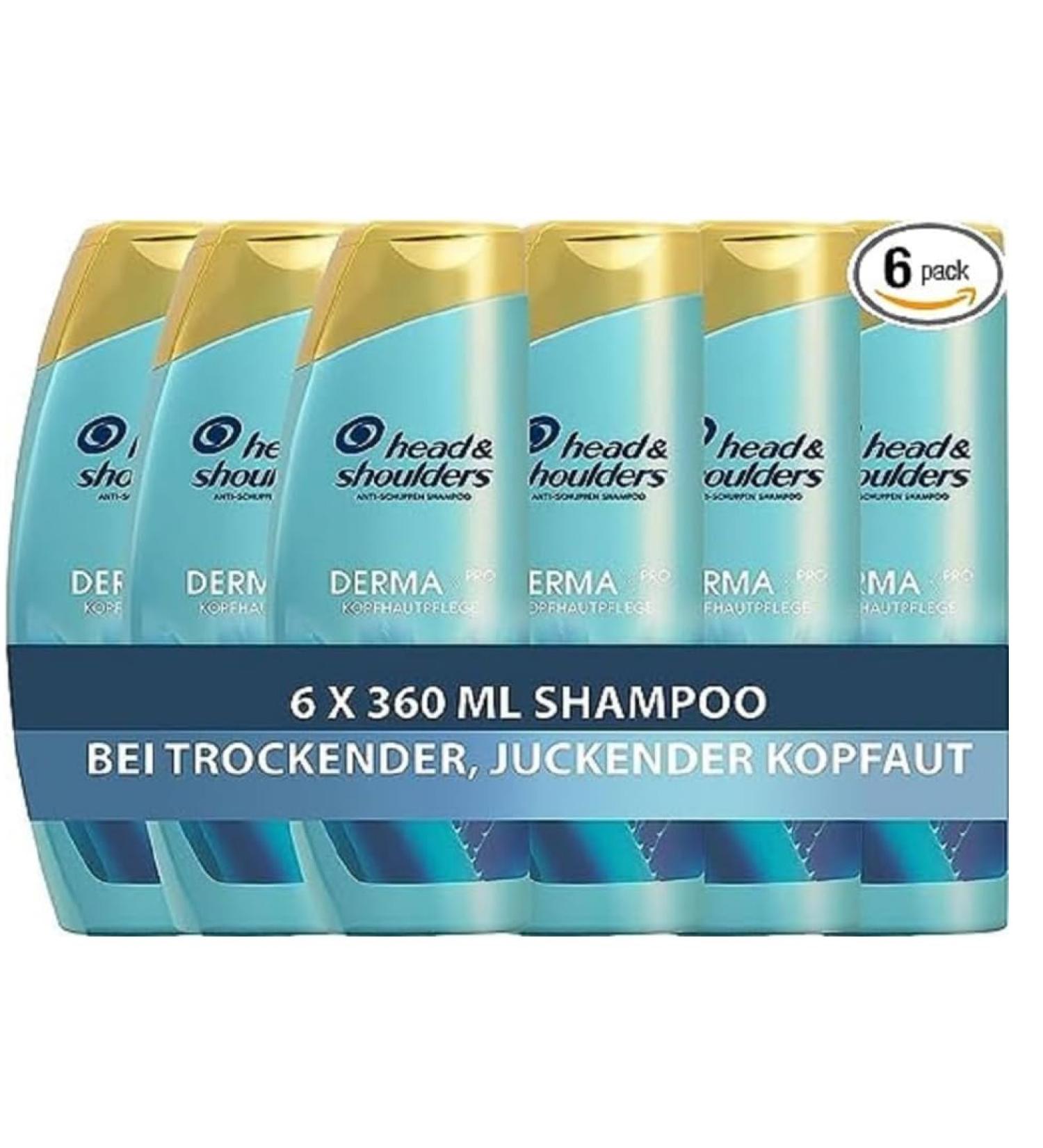 Head & Shoulders DERMAXPRO Hydra Care Anti-Dandruff Shampoo Men and Women (6 x 360 ml) with Coconut Milk Active Aloe & Vitamin E Against Itchy and Dry Scalp