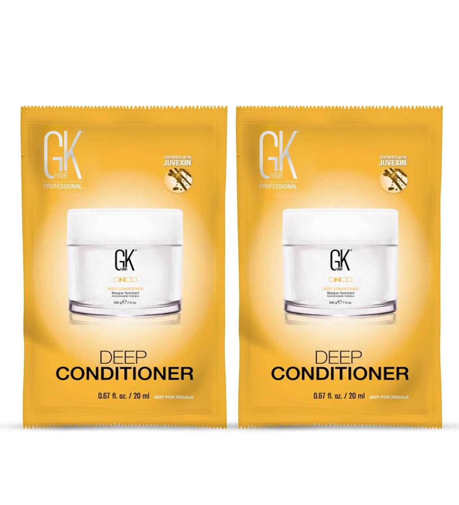 GK Hair Global Keratin Deep Conditioner Masque - Pack of 2 (20ml) | Intense Hydrating Repair for Dry, Damaged, Color Treated Hair with Jojoba Oil - Buy Online on SooperMarket.com
