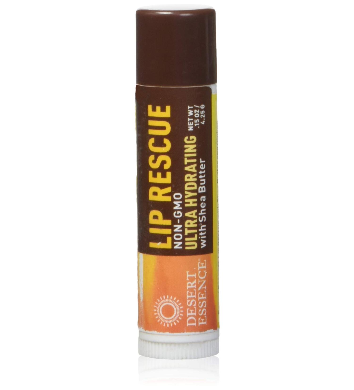 Desert Essence Lip Rescue Balm - Ultra Hydrating Shea Butter Ginkgo Biloba & Vitamin E for Dry Lips - 0.15 Oz - Buy Online on SooperMarket.com