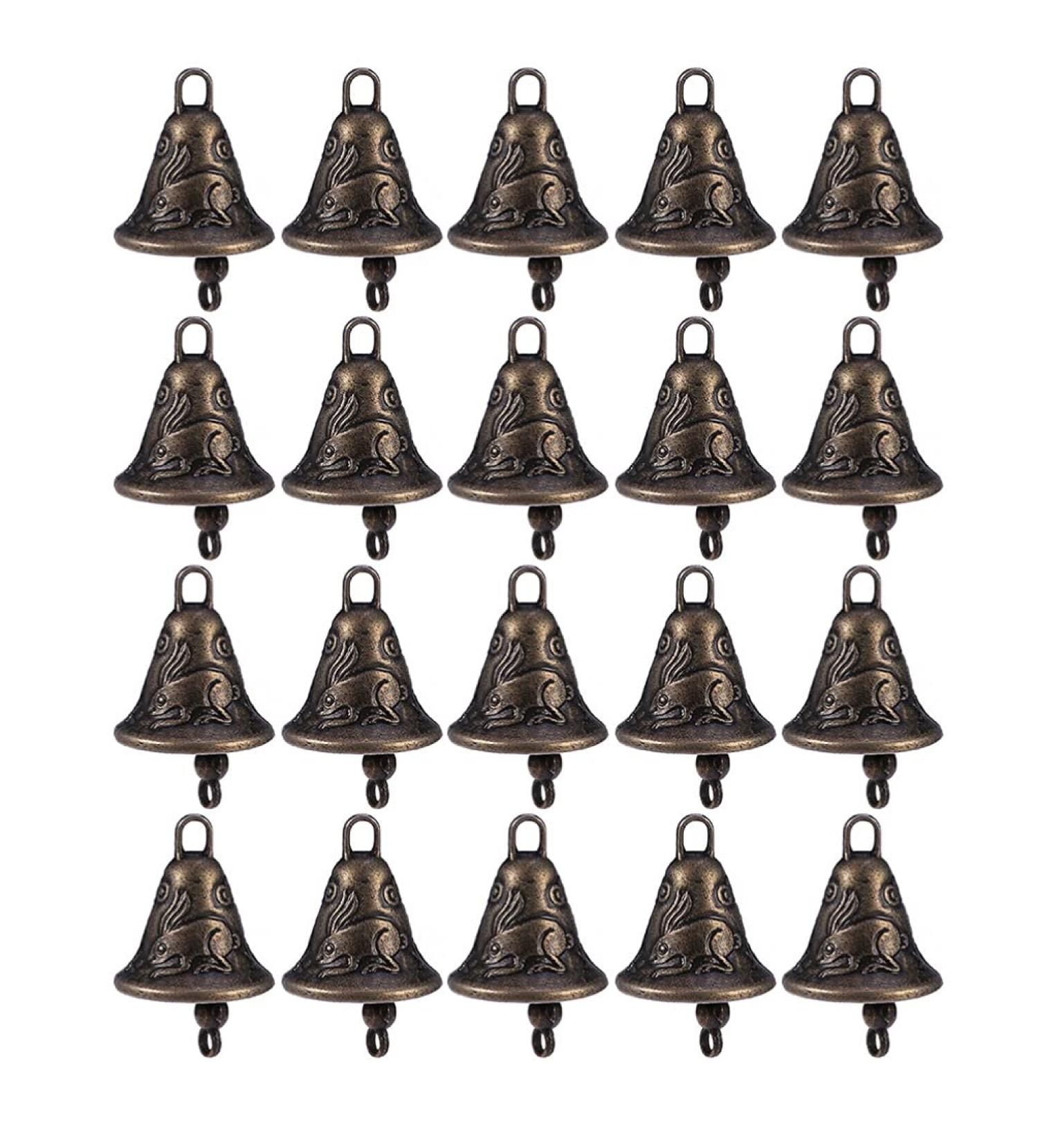 Yarnow Vintage Antique Wind Bells - 20 Piece Craft Set for Dog Cat Collars Key Rings & Feng Shui Decor - Buy Online on SooperMarket.com