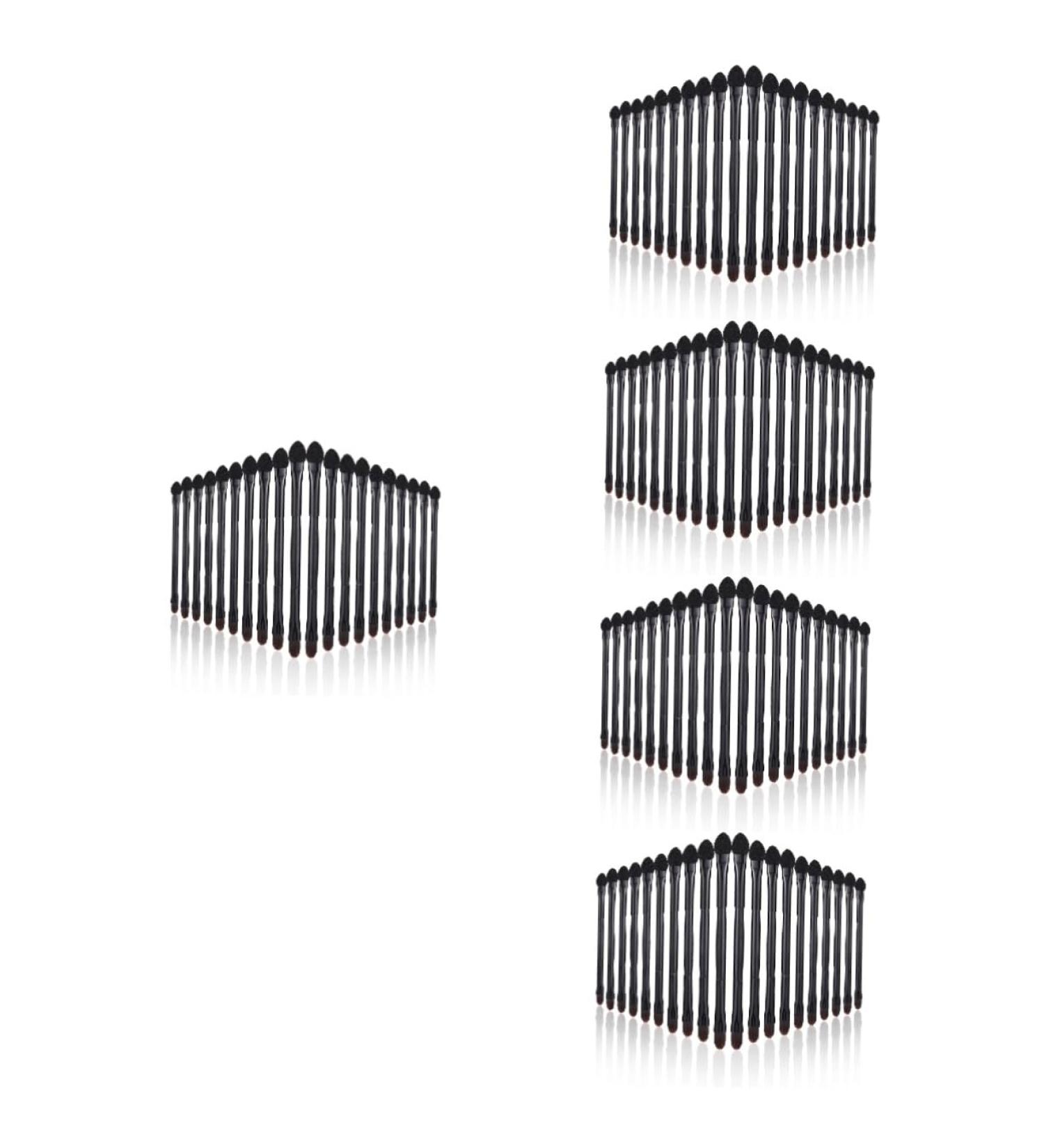 Baluue 100 Pcs Double Eye Shadow Makeup Eyeshadow Brush Women Makeup Brush Make up Cosmetics Plastic Black - Buy Online on SooperMarket.com
