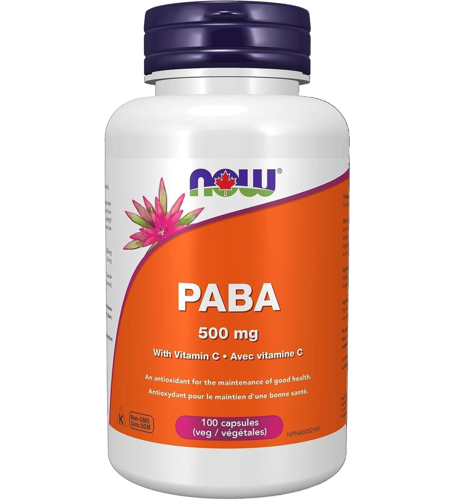 Now PABA 500mg w/Vit C 100vcap - Buy Online on SooperMarket.com
