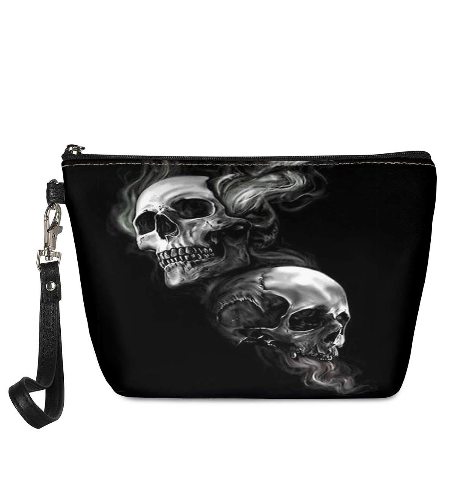 Biyejit Waterproof Cosmetic Bag & Travel Case for Women | Skull Skeleton Makeup & Lipstick Organizer - Buy Online on SooperMarket.com