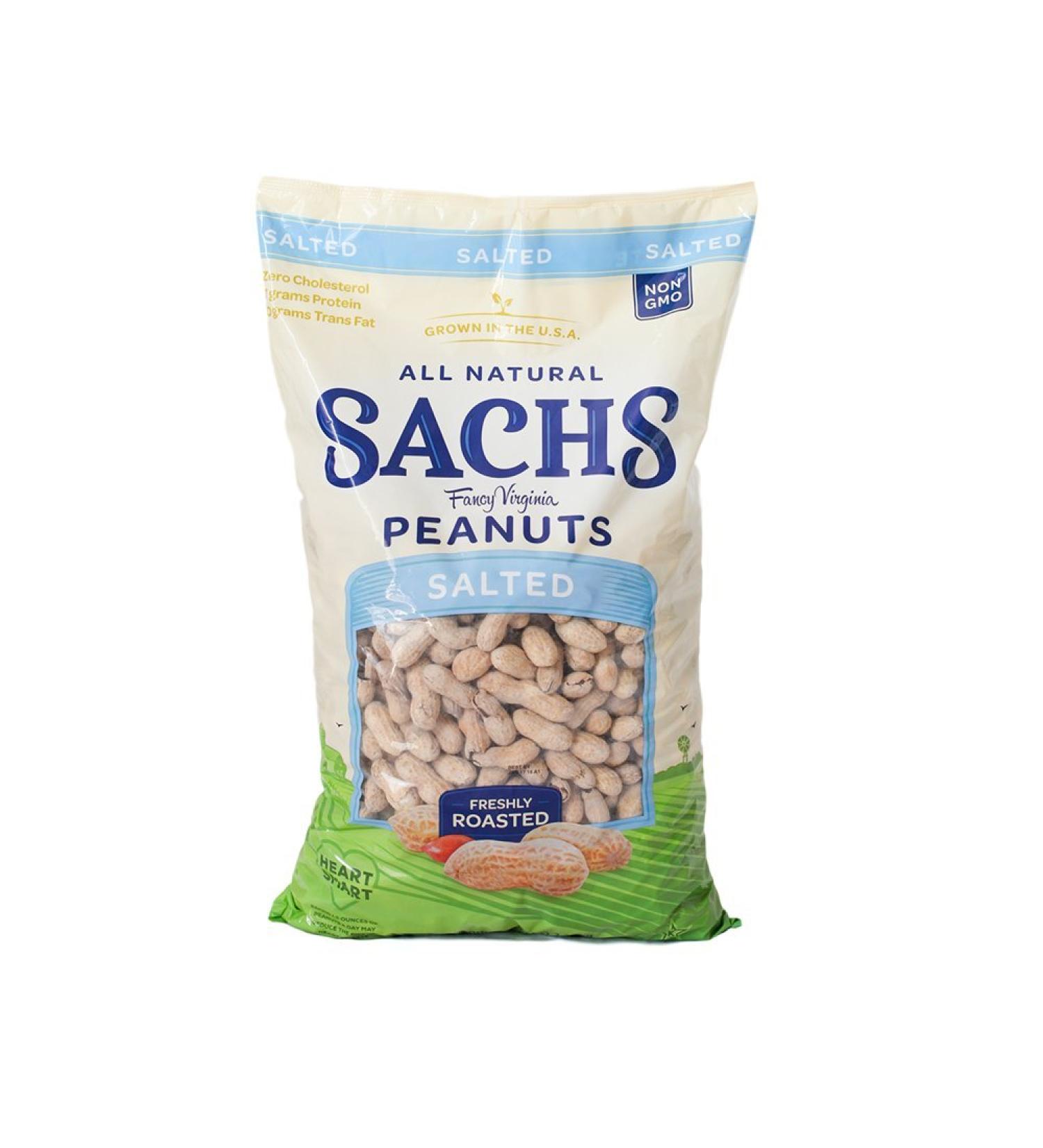 Sachs Delicious Roasted / Salted in Shell Peanuts 5lb