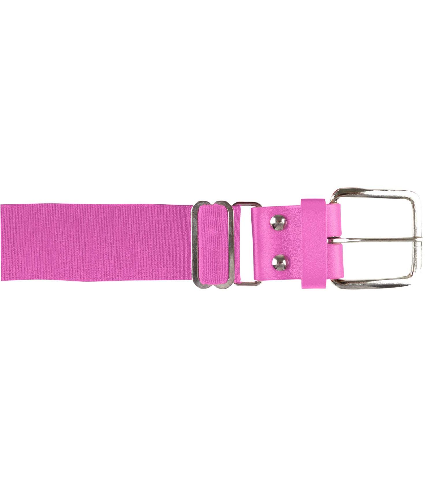 CHAMPRO Men's Brute Baseball Belt with Leather Tab Youth Pink