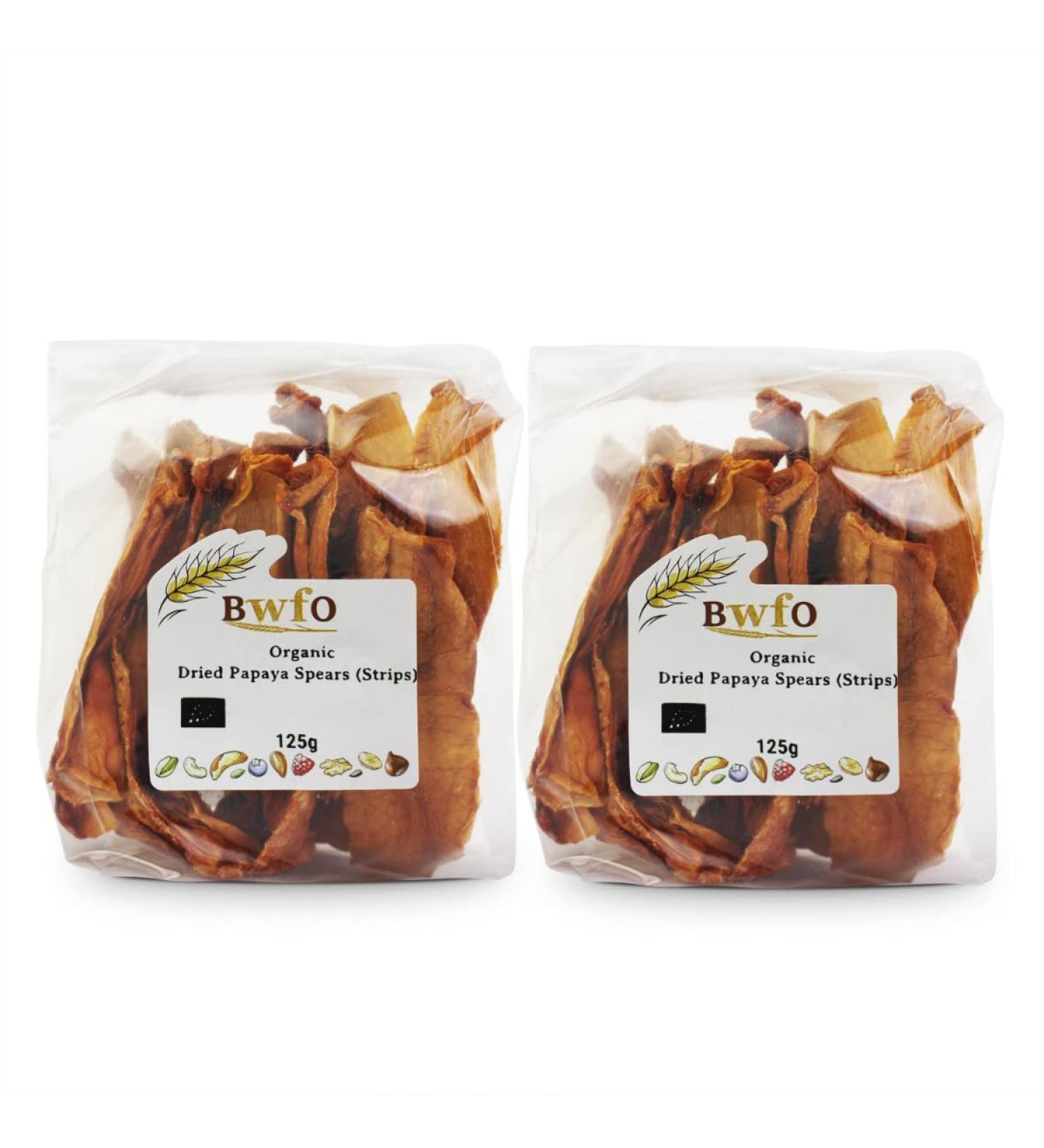 Organic Dried Papaya Spears (Strips) 250g Large