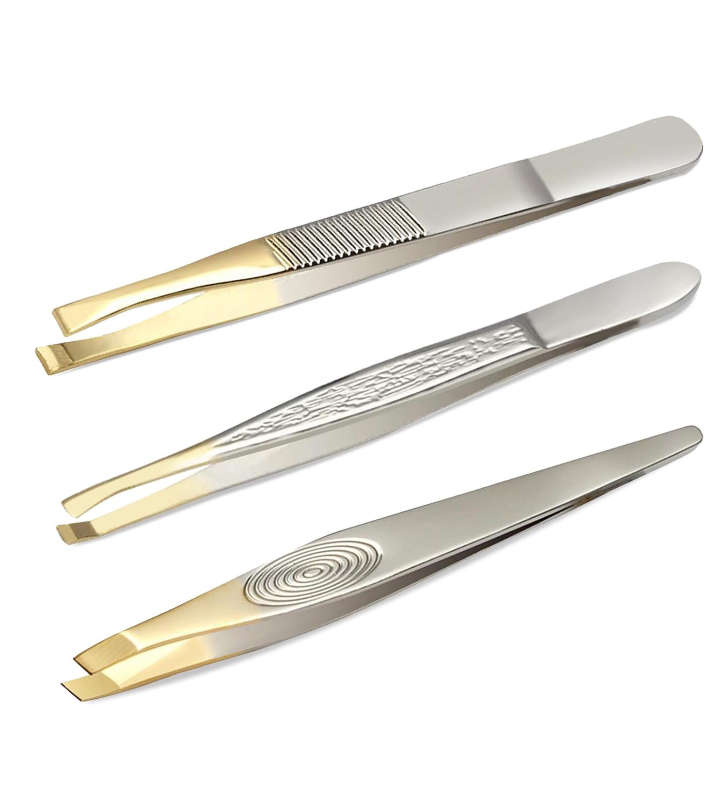Tweezers Set 3-Piece Precision Tweezers Set Plucking Tweezers for Face Care - Buy Online on SooperMarket.com
