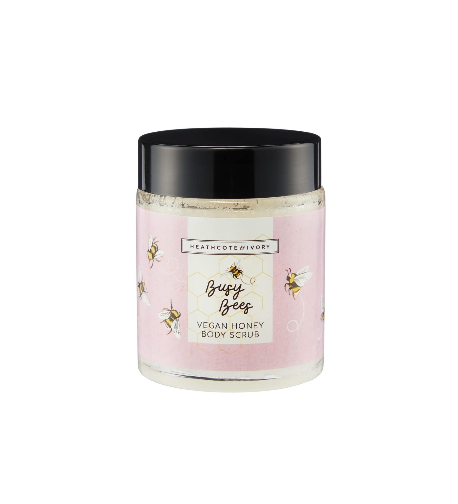 Heathcote & Ivory Busy Bees Body Scrub | Enriched With Essential Oils | Exfoliate & Invigorate Dry Skin | Cruelty Free & Vegan Friendly | 110g - Buy Online on SooperMarket.com