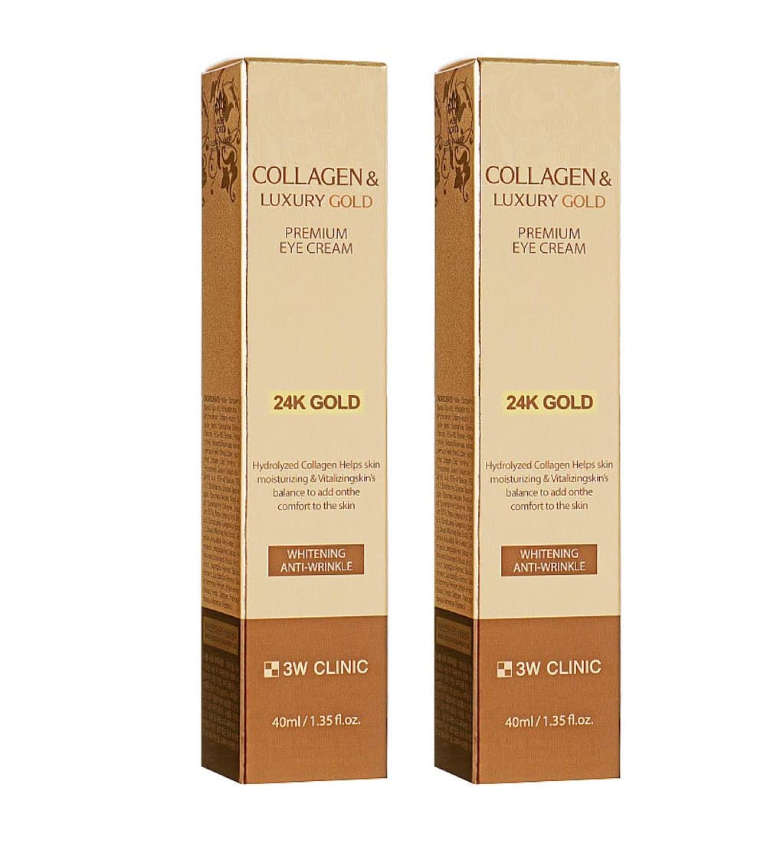 3W Clinic Collagen & Luxury Gold Eye Cream 40ml (Pack of 2) - Moisturizing & Vitalizing - Buy Online on SooperMarket.com