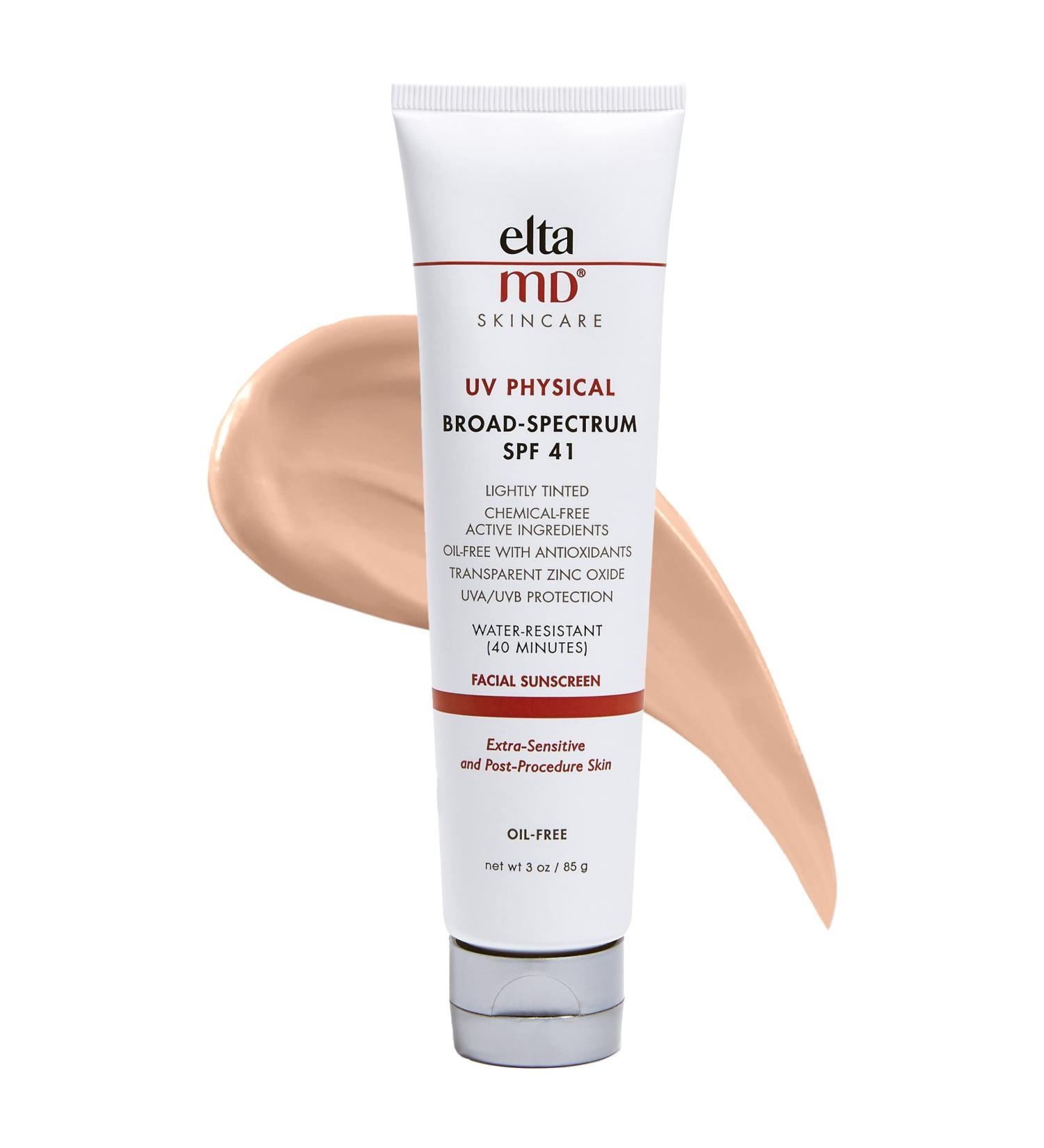 EltaMD UV Physical SPF 41 Tinted Mineral Sunscreen - Chemical-Free Sun Protection for Sensitive Skin - 3 Ounce - Buy Online on SooperMarket.com