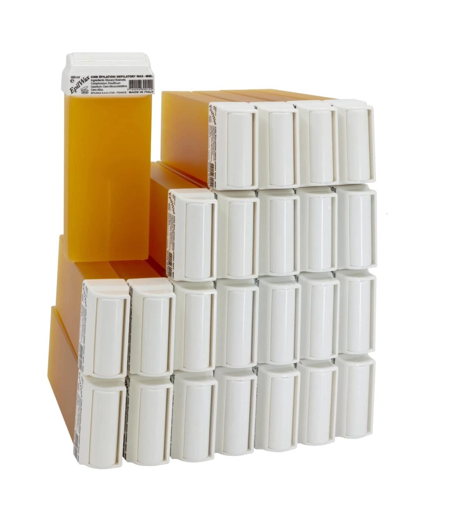 EpilWax Set of 24 Honey Wax Cartridges for Hair Removal - Large 100 ml Roll-on Waxing Refills Honey 0.041666666666666664 count (Pack of 24) - Buy Online on SooperMarket.com