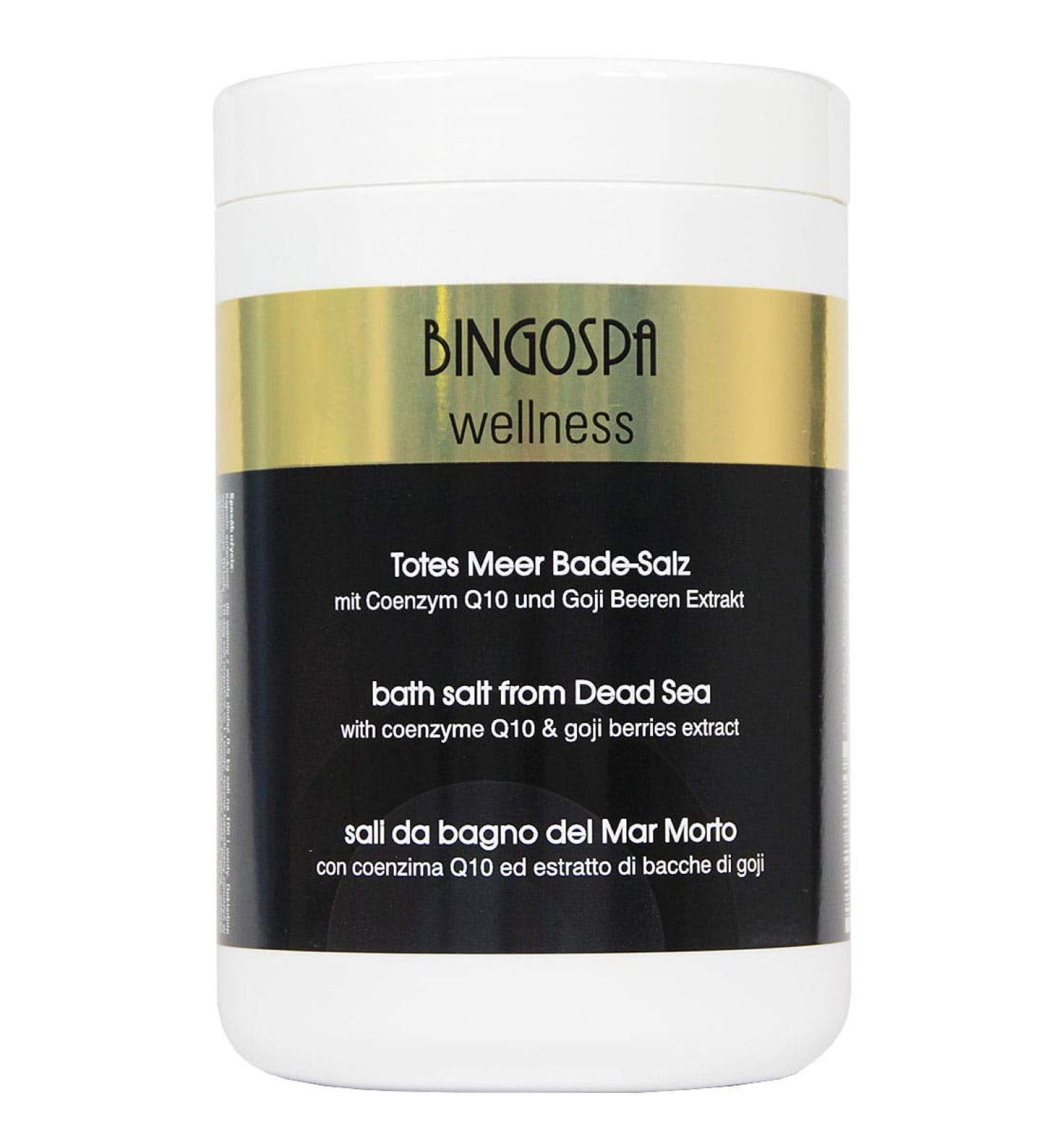 Premium Dead Sea Bathing Salt with Coenzyme Q10 & Goji Berry Extract - 1000g for Cellulite Acne Cracked Heels | Bingospa Wellness - Buy Online on SooperMarket.com