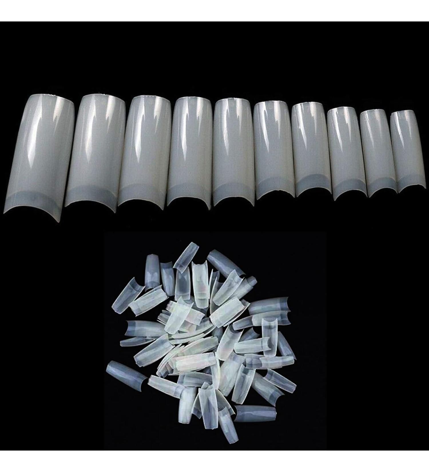 Pack of 500 Artificial Nail Tips French Acrylic Style UV Gel Fake Nail Full Cover Artificial Fingernails Tip Fake Art Nails Suitable for Both Beginners & Experienced Nail Artists Natural - Buy Online on SooperMarket.com