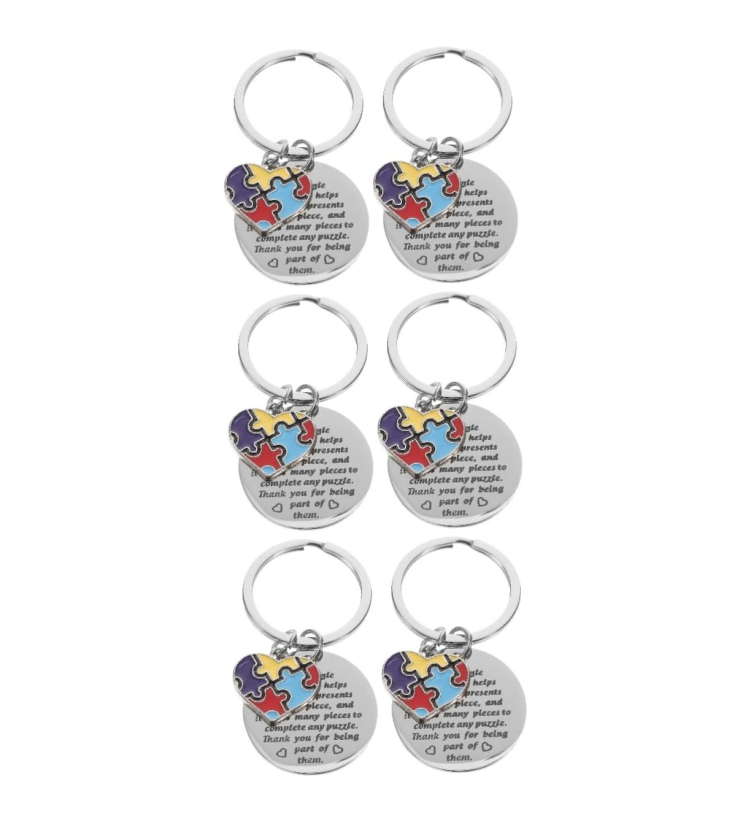 Toyvian 6 STK Key Pendants Keychain - Rustproof Steel Puzzle Jewelry Charm for Friendship & Awareness - Buy Online on SooperMarket.com