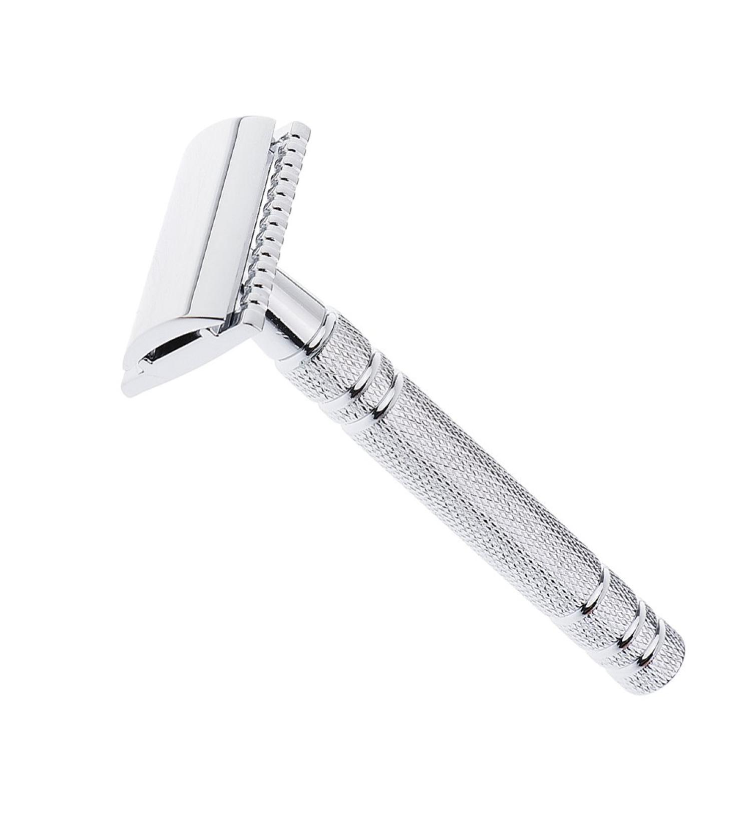 Predolo High-Quality Silver Safety Razor for Men Classic Double-Edged Design Perfect for a Luxurious Shave - Buy Online on SooperMarket.com