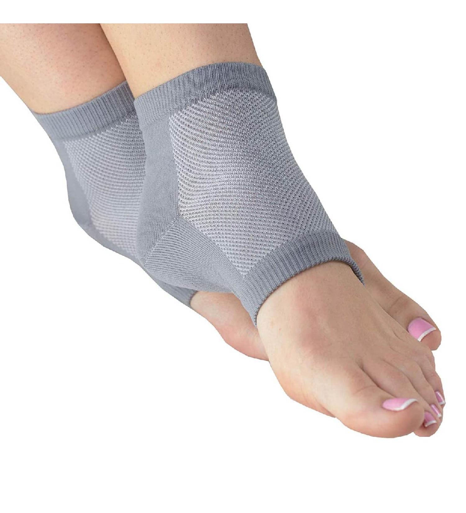 NatraCure Vented Moisturizing Gel Heel Sleeves - Skin Softening Treatment Socks for Cracked Heels & Dry Feet - Gray, Large - Buy Online on SooperMarket.com