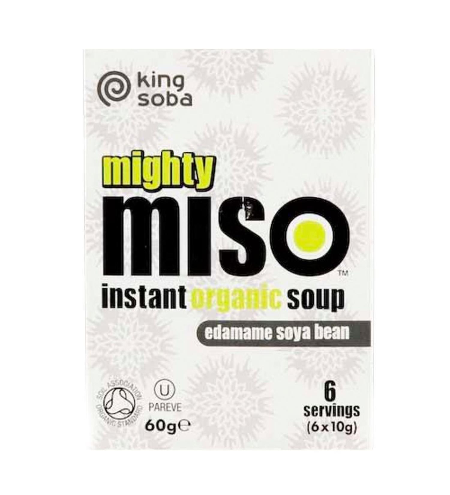 King Soba | Miso Soup Edamame Soya Bean | 10 x 60G