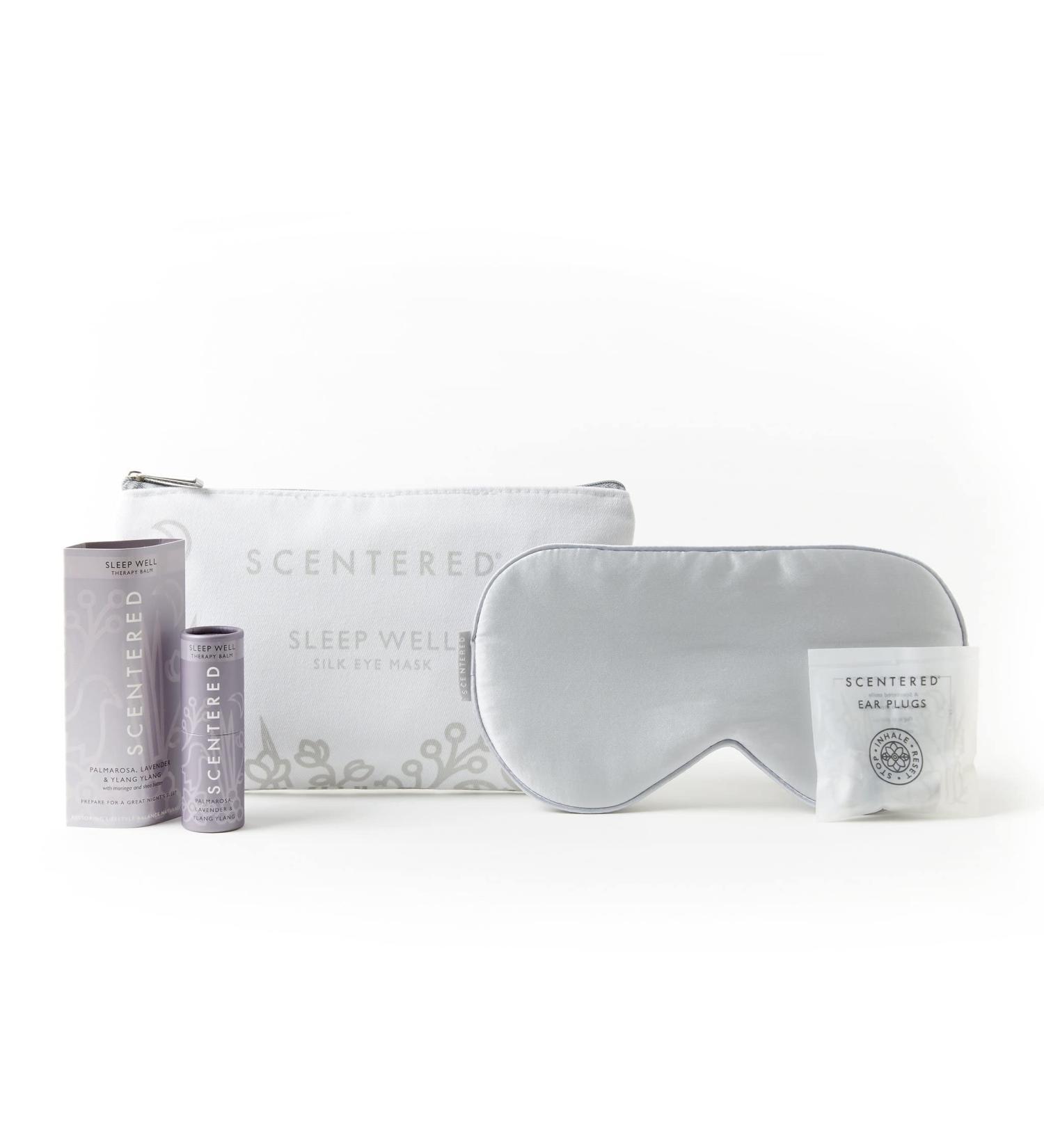Scentered Sleep Essentials Gift Set - Aromatherapy Sleep Balm, Silk Eye Mask, Ear Plugs - Bedtime Relaxation with Lavender, Chamomile, Ylang Ylang Oils - Buy Online on SooperMarket.com