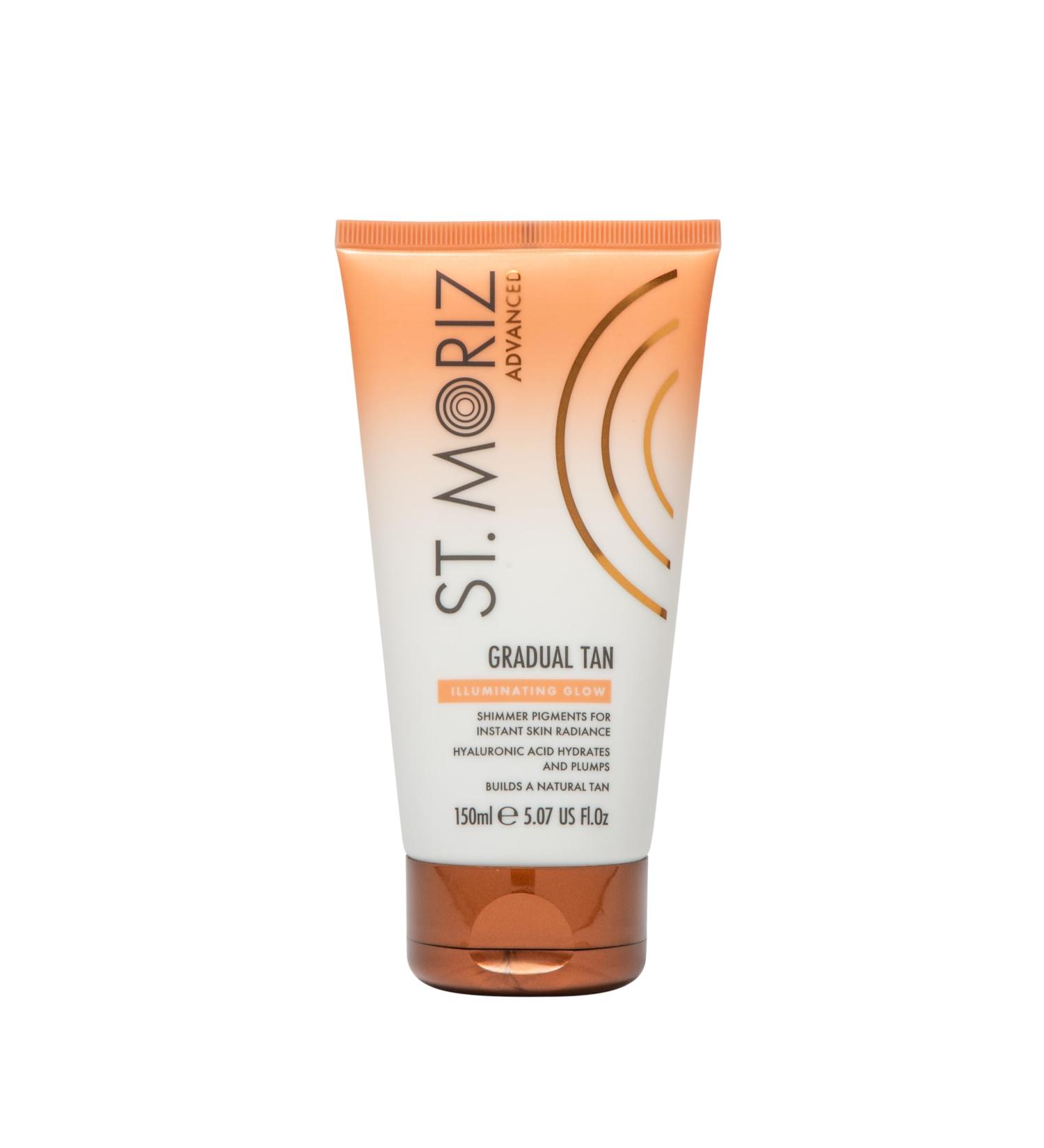 St. Moriz Advanced Illuminating Gradual Tanning Lotion | Hydrating Gradual Tan Moisturiser with Hyaluronic Acid & Shimmer Radiance Pigments | Builds up a Natural Glow in 1 to 3 Applications | 150ml - Buy Online on SooperMarket.com