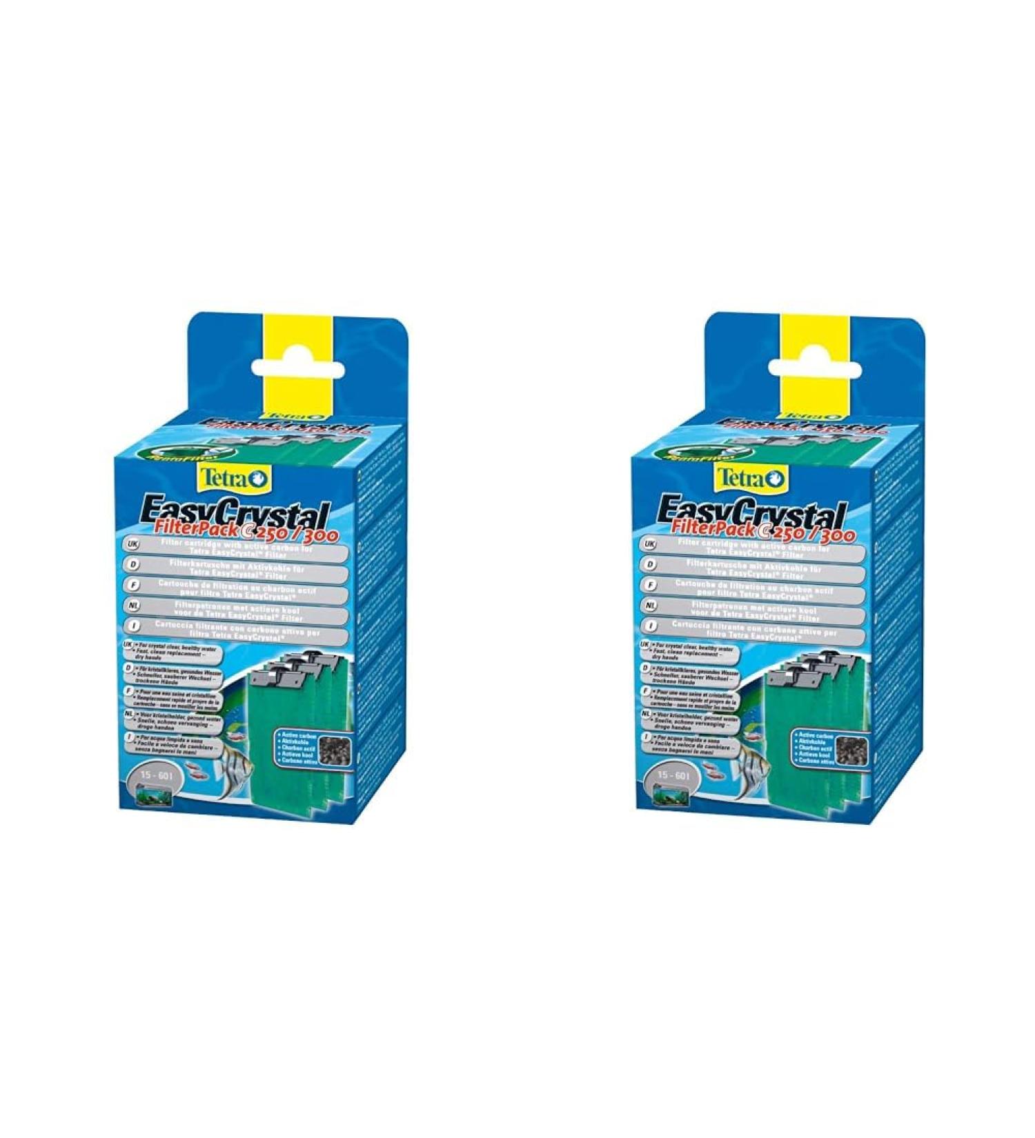 Tetra EasyCrystal Filt Pack C250/300 - Active Carbon Filter Material for 15-60L Aquariums | 3 Filter Pads (2 Pack) - Optimize Water Quality - Buy Online on SooperMarket.com