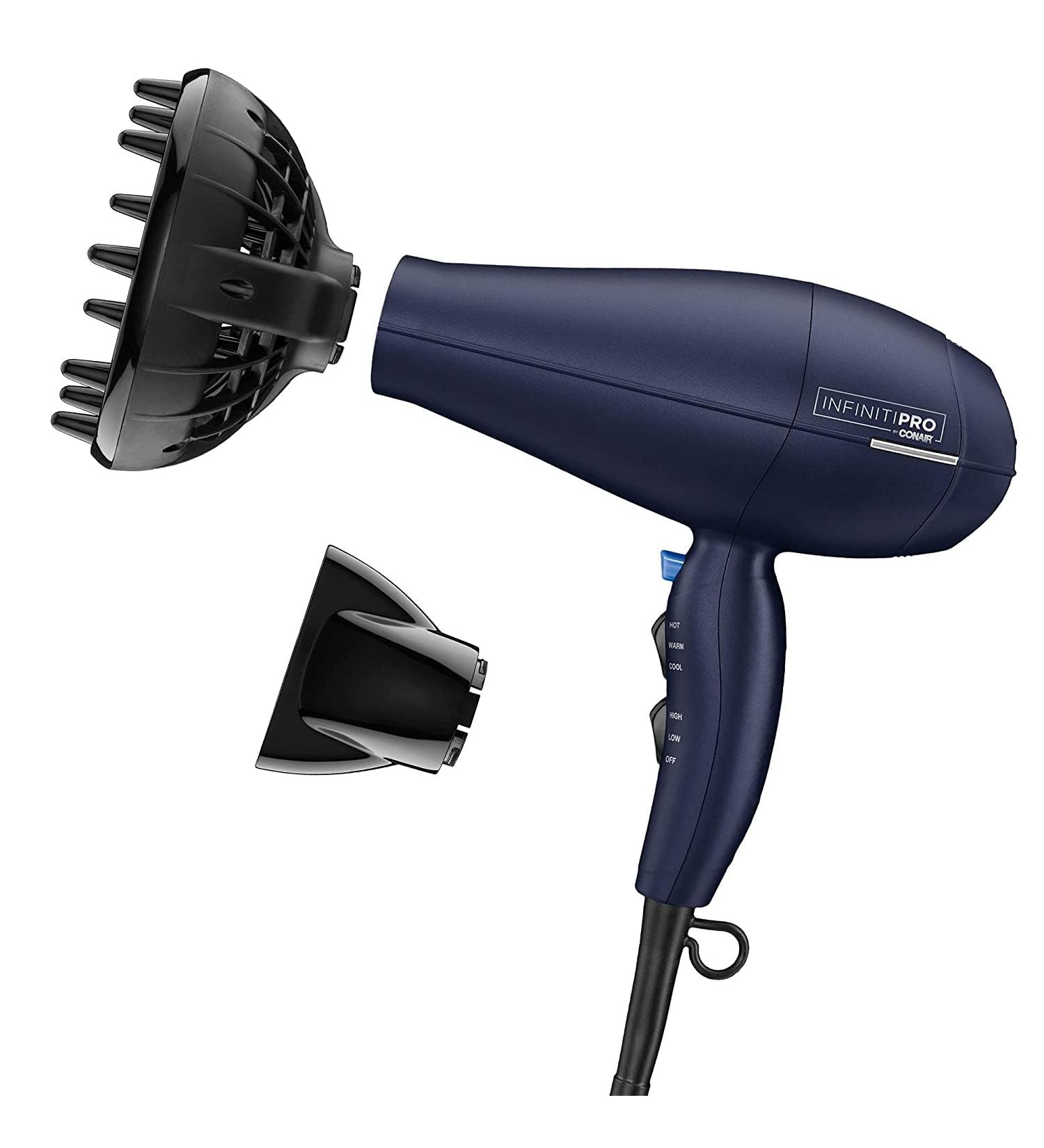 Infiniti Pro By Conair 600C Hair Dryer Includes Innovative Diffuser - Enhances Curls and Waves while Reducing Frizz - Buy Online on SooperMarket.com