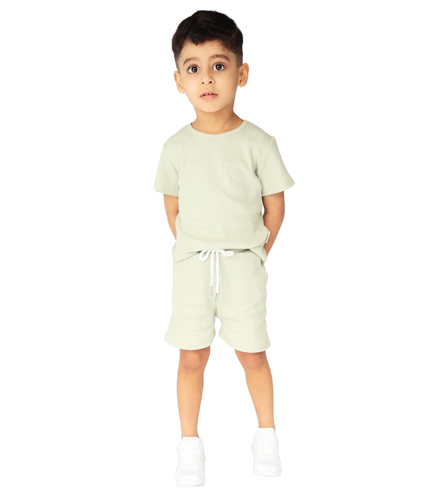 DreamBuy Ribbed Pyjama Set | Unisex Baby & Kids Loungewear | Sage Summer | 6-12 Months - Buy Online on SooperMarket.com