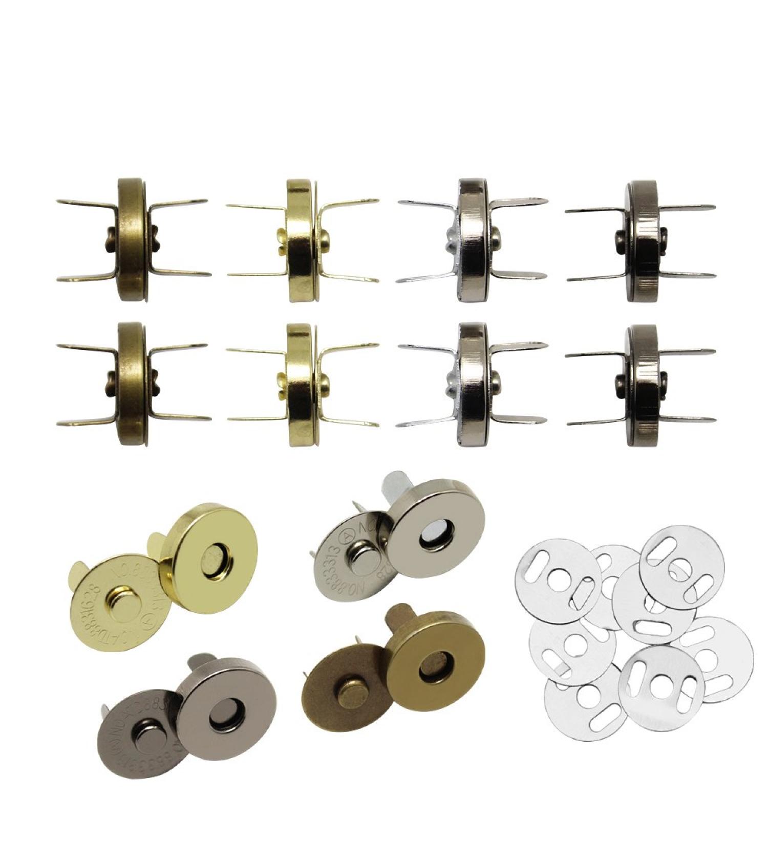 Hysagtek 40 Sets Magnetic Button Clasps Snaps Fasteners for DIY Crafts, Sewing, Knitting - 4 Colors (14mm) - Buy Online on SooperMarket.com