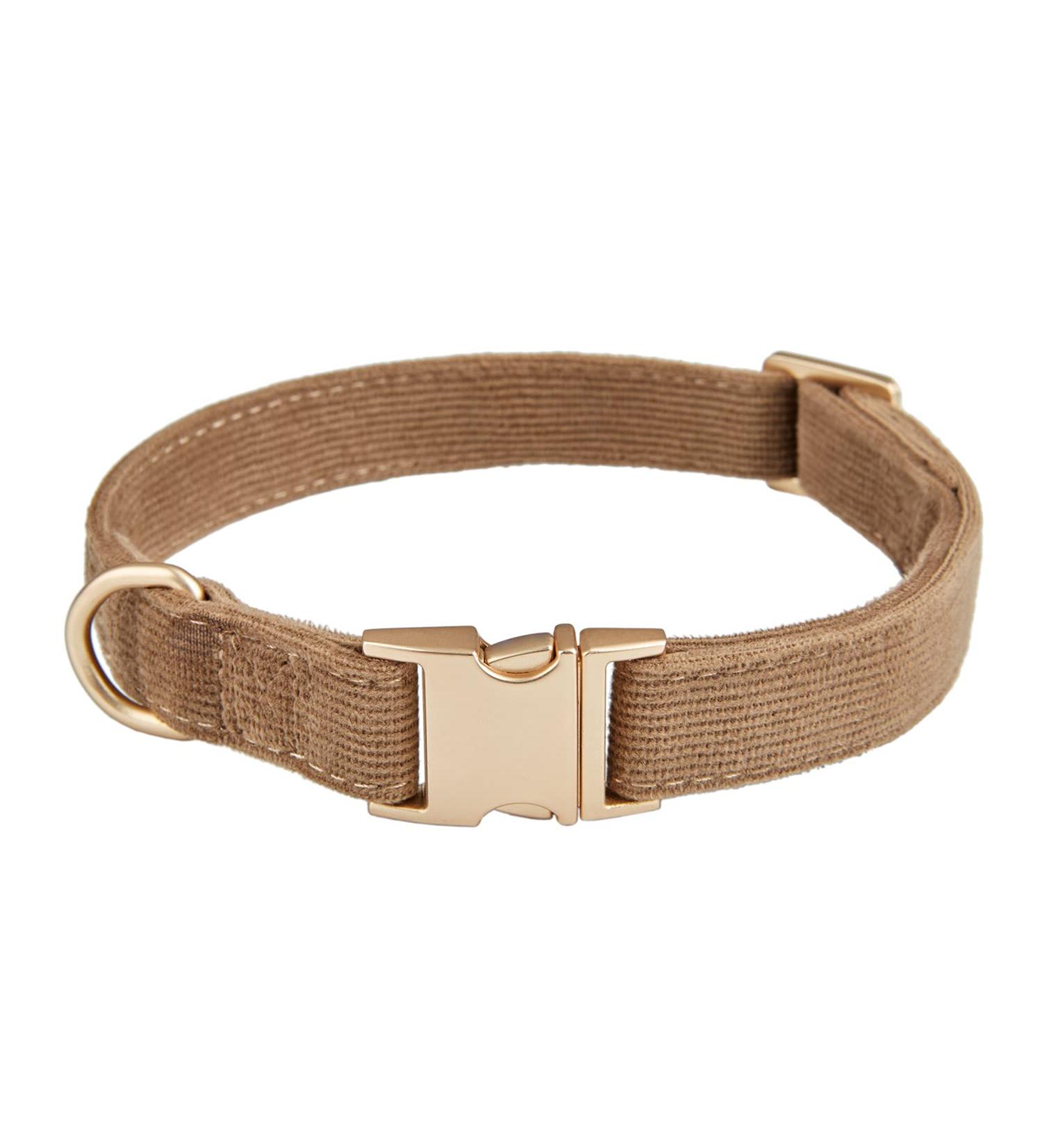 YUDOTE Ultra-Soft Natural Cotton Dog Collar for Small Dogs with Sensitive Skin - Brown (S) | 1 Pack - Buy Online on SooperMarket.com