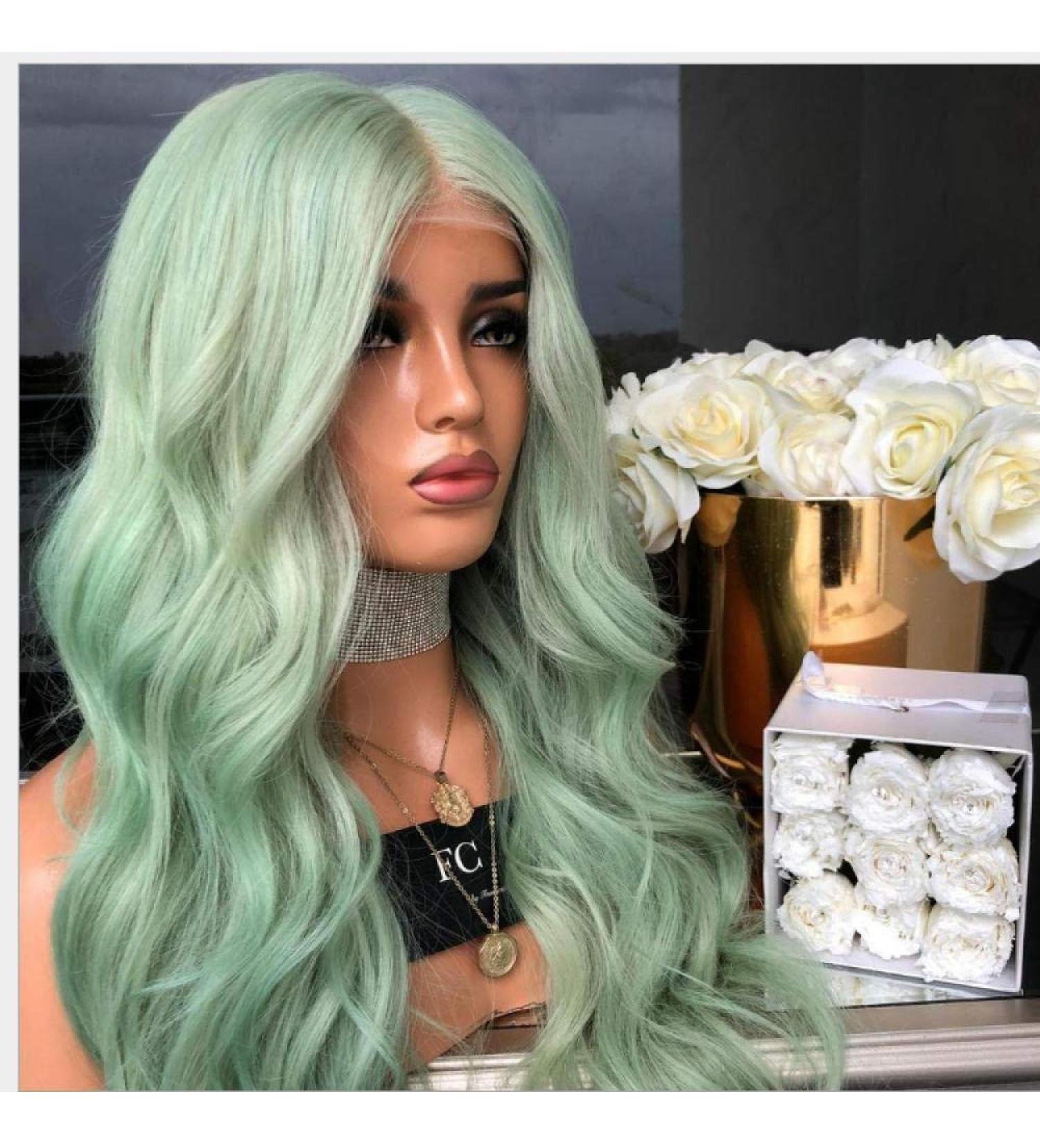 BGHJUE African Wig - Big Green Wave Lace Front Human Hair Wig | Pre Plucked Brazilian Straight Wig with Baby Hair - Buy Online on SooperMarket.com