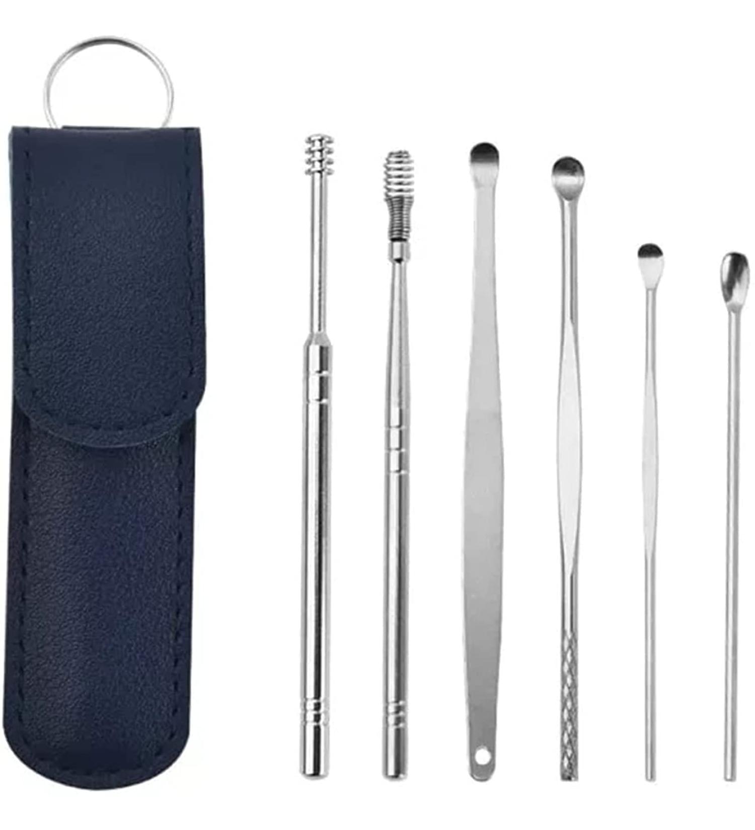 Magnesis Spring Earwax Cleaner Tool Set - Stainless Steel Ear Picks for Easy Ear Wax Removal (Black) - Buy Online on SooperMarket.com