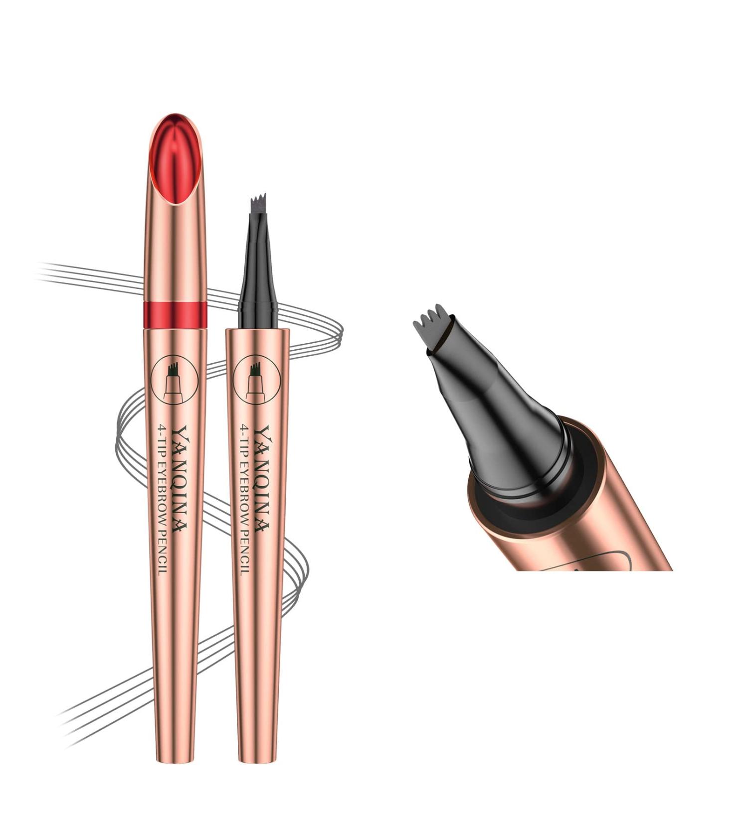 Anifer Liquid Microblading Smoke Gray Waterproof Eyebrow Pencil - Long-Lasting & Natural 4-Point Fork-Tip Pen (Smoke Gray 3) - Buy Online on SooperMarket.com