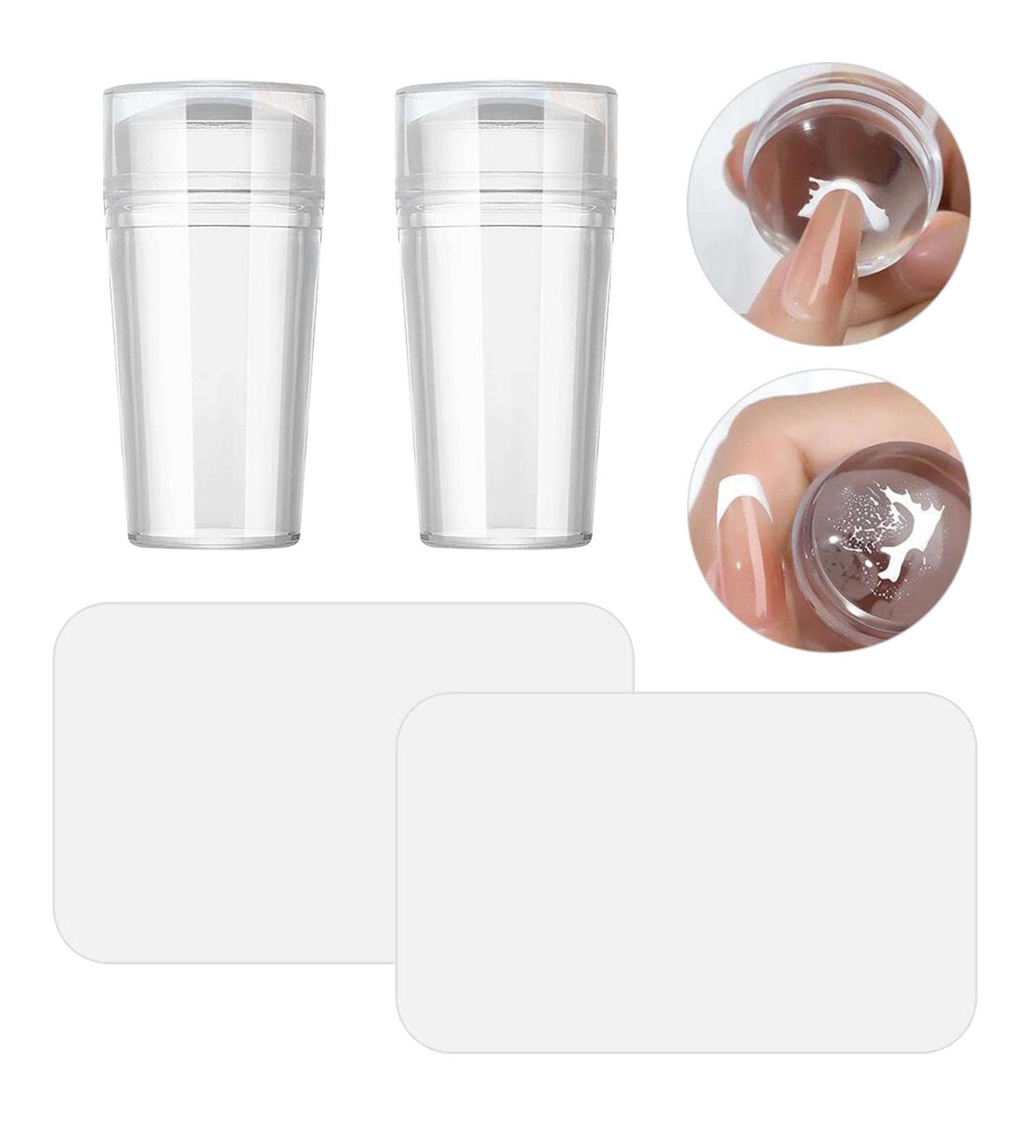 Allazone Clear Nail Stamper Double Sided Nail Art Stamper Clear Silicone Nails Stamping Jelly Nail Art Stamping Stamper for Manicure Tools (2 PCS) - Buy Online on SooperMarket.com