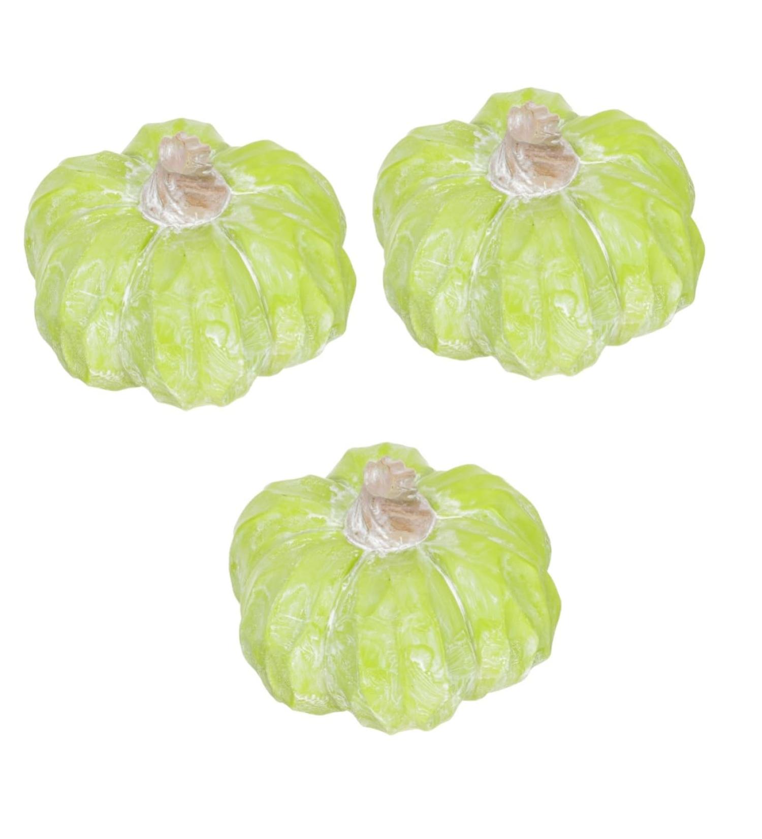 HOLIDYOYO 3pcs Pumpkin Decoration Autumn Rustic Pumpkin Desk Topper Figurines for Outdoors Fake Pumpkin Thanksgiving Day Pumpkin Ornament Decorative Pumpkin Ceramics Window Gift Greenx3pcs 13X13CMx3pcs - Buy Online on SooperMarket.com