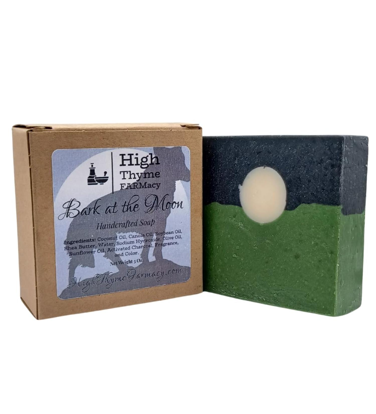 Bark at the Moon Charcoal Soap Bar - 5 Oz Handmade Men's Soap with Citrus & Amber - Earthy Lye Soap with Activated Charcoal for Healthy Skin - Buy Online on SooperMarket.com