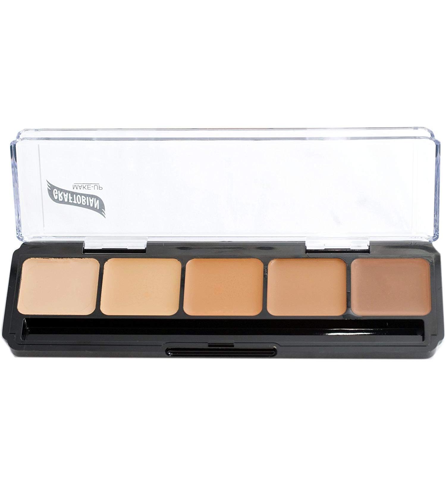 Graftobian HD Glamour Cr me Foundation Palette (Warm #3) - Full Coverage 5 Color Makeup Palette for Medium/Dark Warm Skin Tones - Buy Online on SooperMarket.com