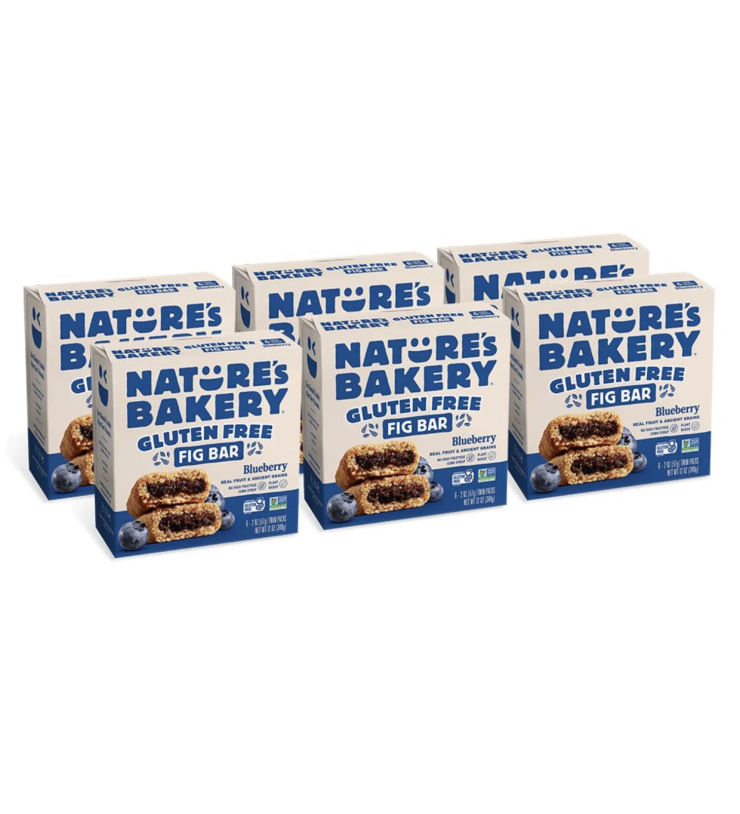 Natures Bakery Gluten Free Blueberry Fig Bars 36 Twin Packs - Vegan, Non-GMO Snack Bar - 6 Boxes, 6 Count Pack - Real Fruit Ingredients - Buy Online on SooperMarket.com