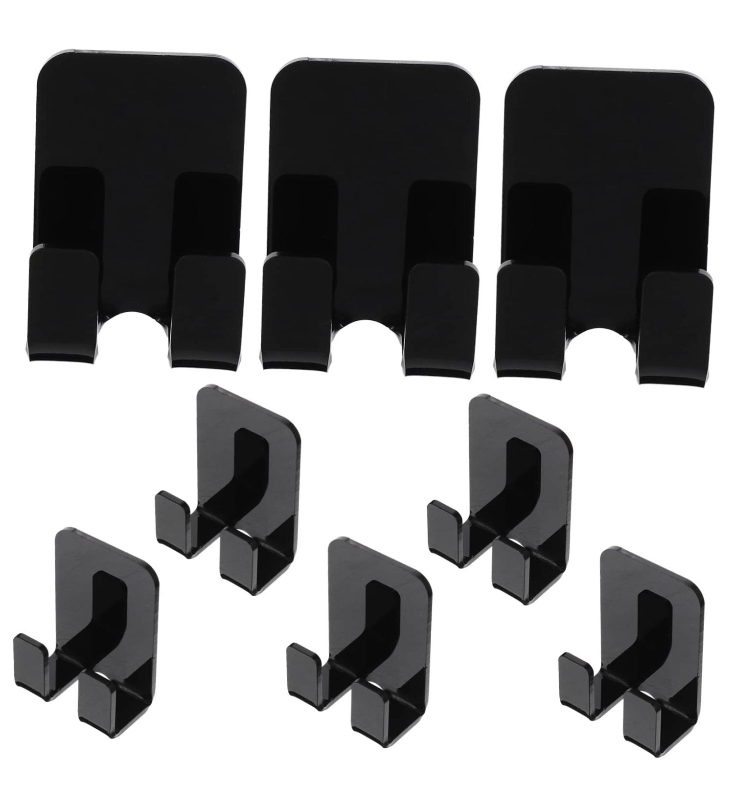 HEMOTON Acrylic Door Hook 8pcs Bathroom Hook Shower Door Wall-Mounted Towel Hanger Organizer Hangers Rack for Bathrooms Plug 6X4.5X2.8CM Black - Buy Online on SooperMarket.com