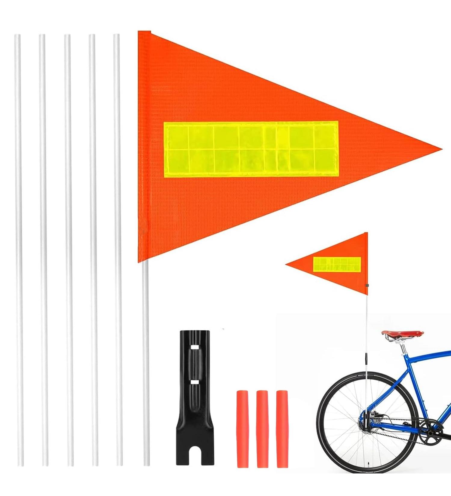NVTRSD Reflective Bicycle Flag - Safety Flags for Kids | 5-Piece AHR Wheel Flag Set - Child Bicycle Pennants & Trailer Flags - Buy Online on SooperMarket.com