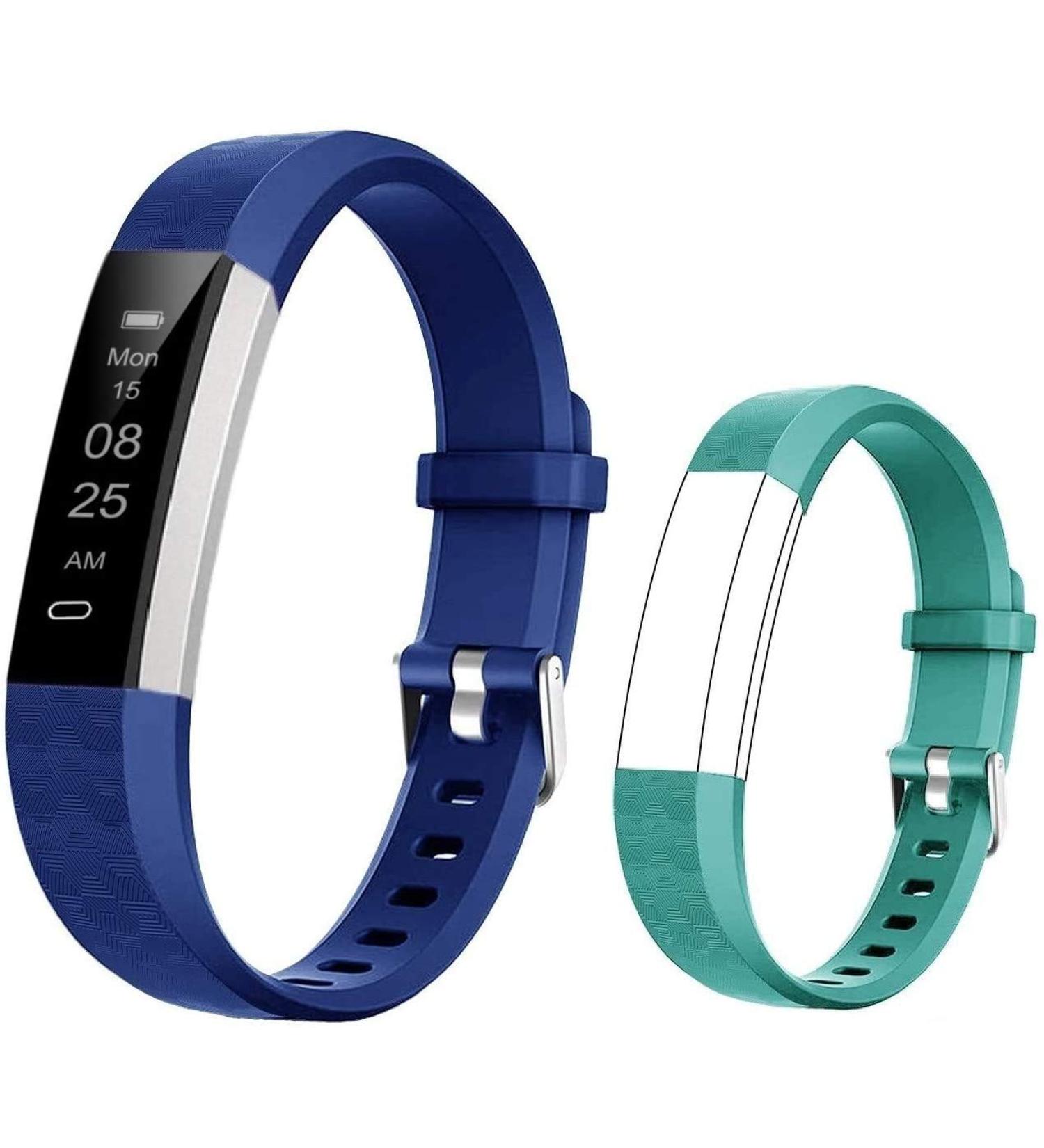 BIGGERFIVE Kids Fitness Tracker Watch - Waterproof Slim Activity Tracker for Girls Boys with Pedometer, Calorie Counter, Sleep Monitor, Silent Alarm Clock - Blue/Green - Buy Online on SooperMarket.com