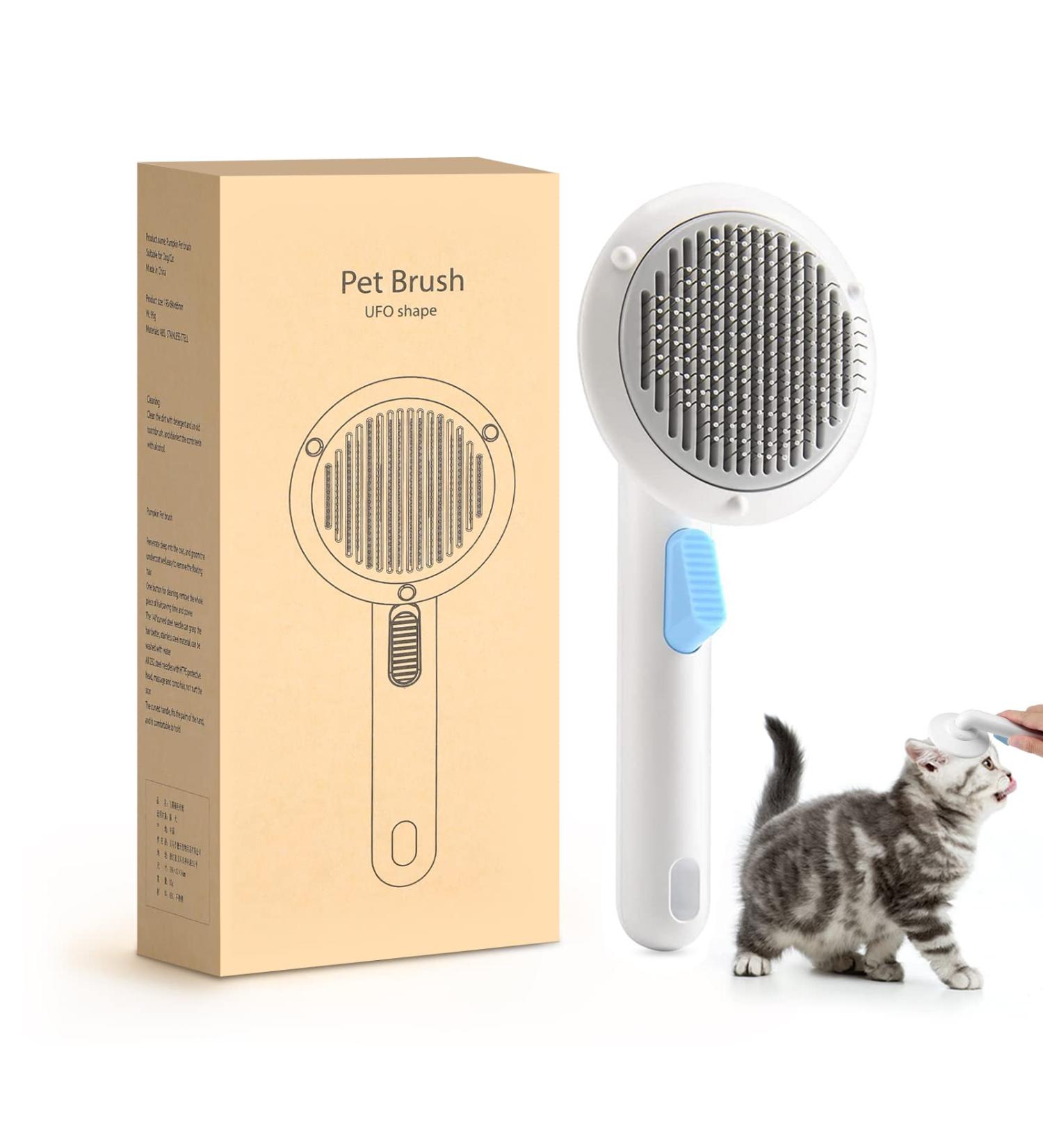 Self Cleaning Slicker Dog Brush for Shedding & Tangles - Ideal for Long & Short Haired Dogs & Cats - Grooming Tool for Indoor Pets - Buy Online on SooperMarket.com